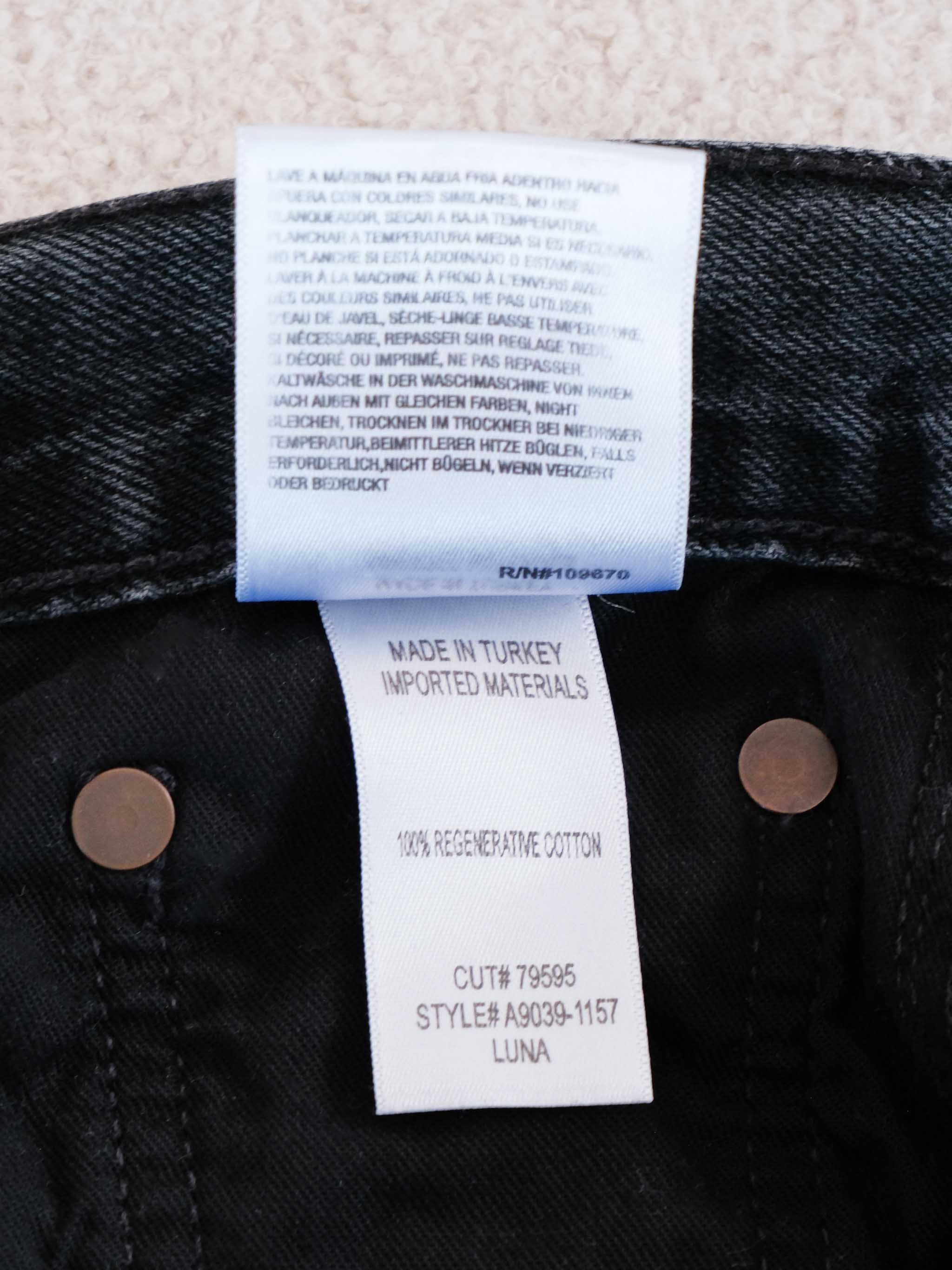 'Luna' High Rise Pieced Taper Jeans, Size 25