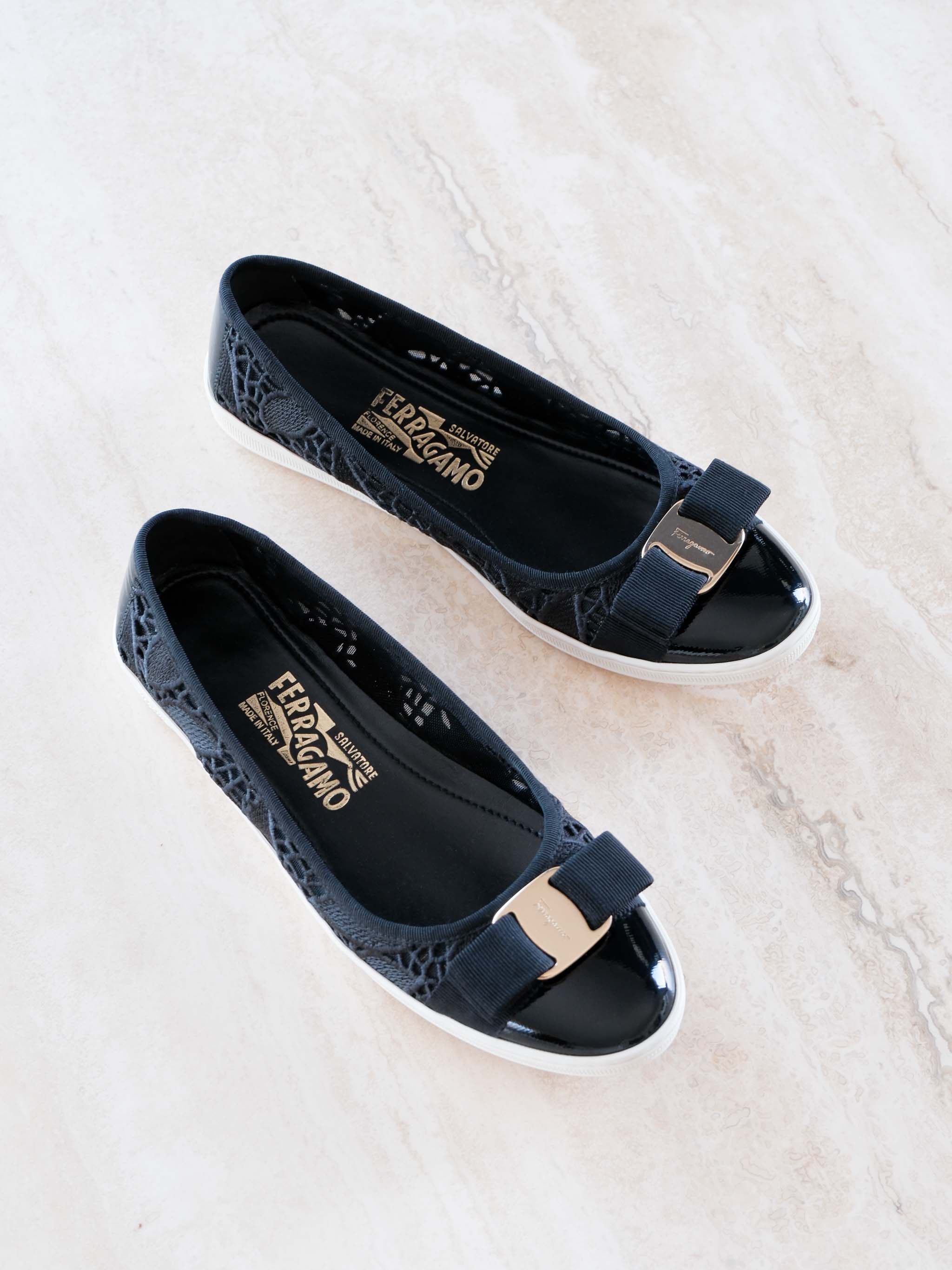 Authentic Salvatore Ferragamo 'Rufina' Ballet Flat Sneakers, Size 7 M
