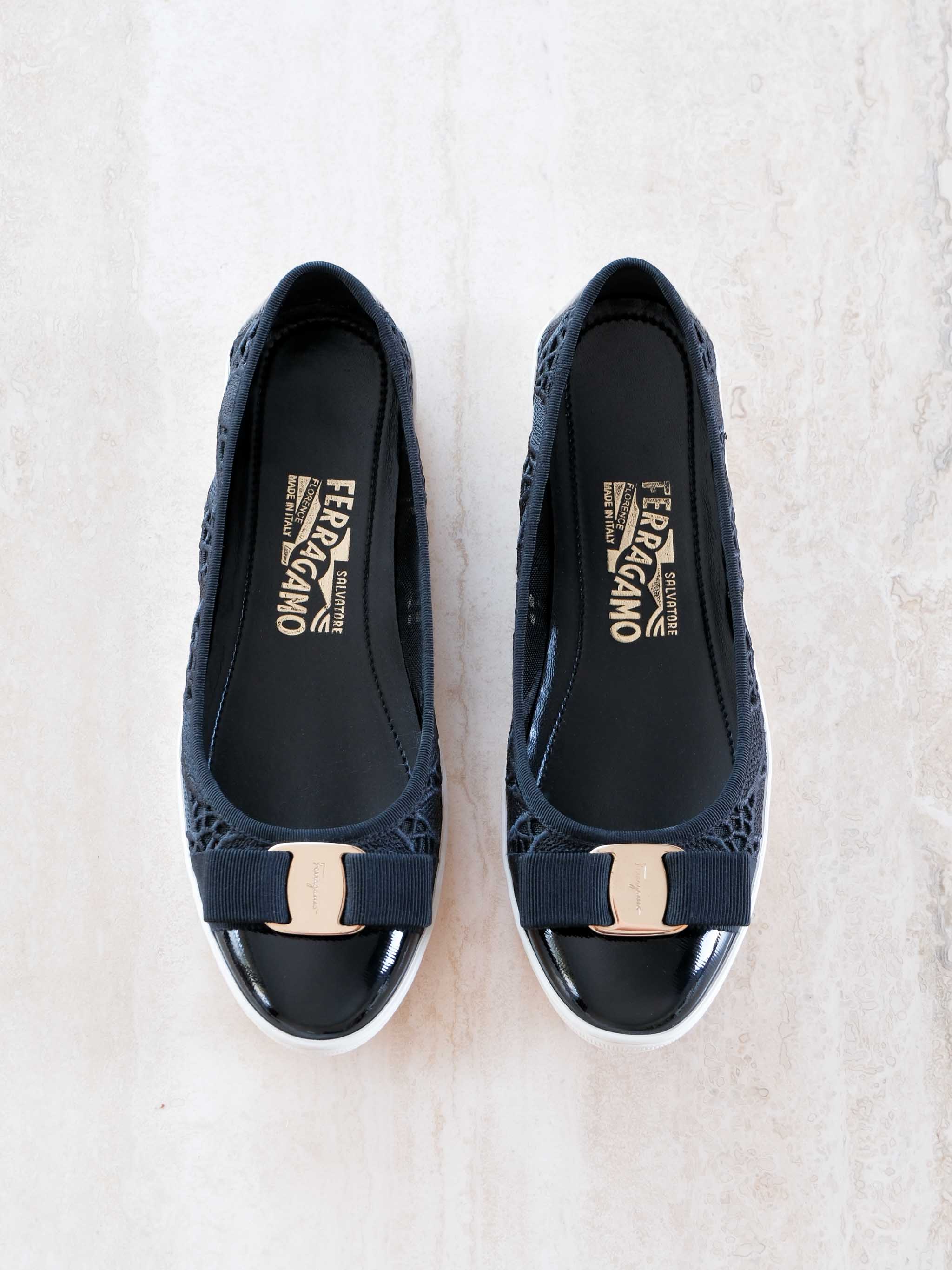 Authentic Salvatore Ferragamo 'Rufina' Ballet Flat Sneakers, Size 7 M