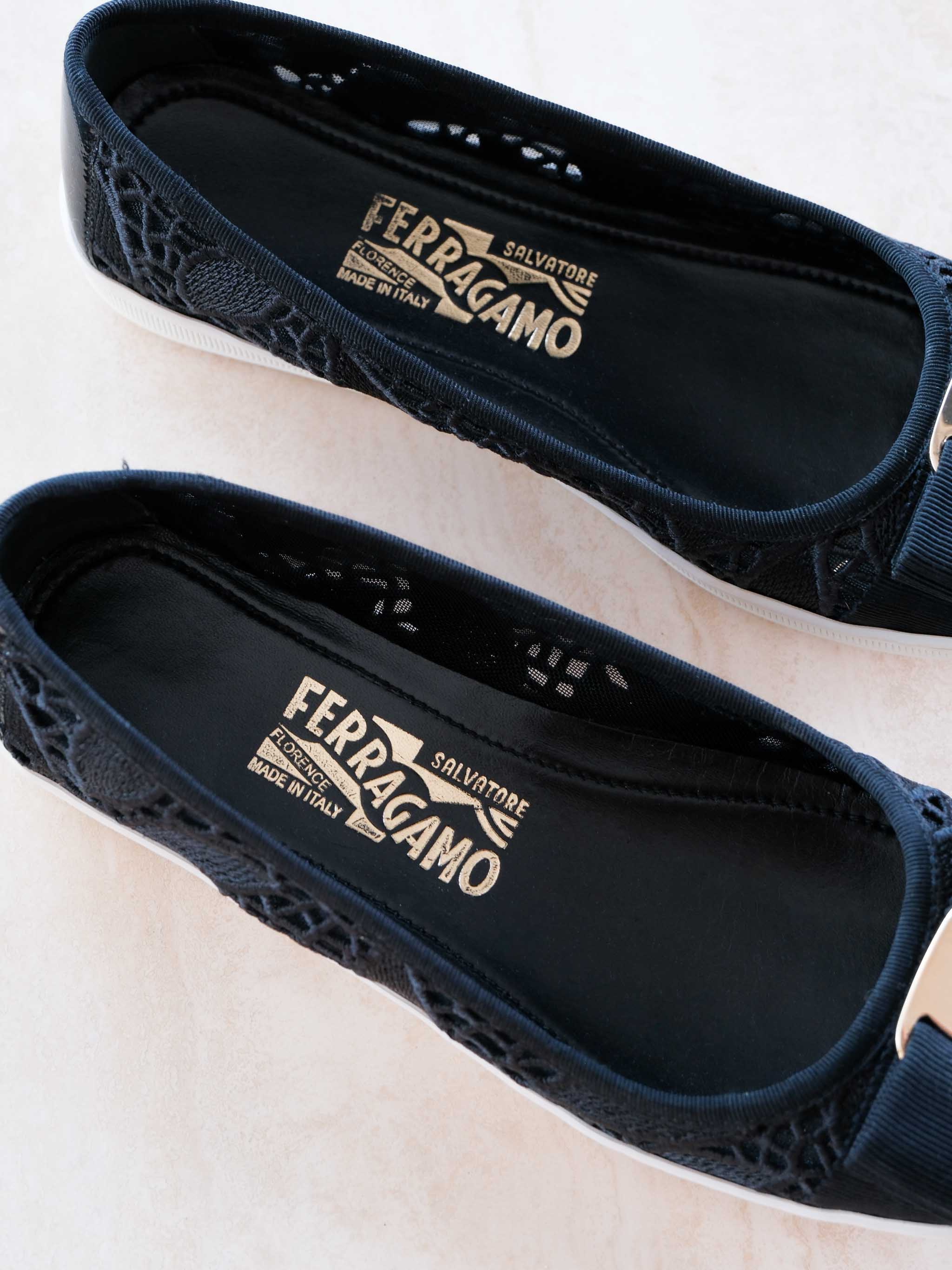 Authentic Salvatore Ferragamo 'Rufina' Ballet Flat Sneakers, Size 7 M