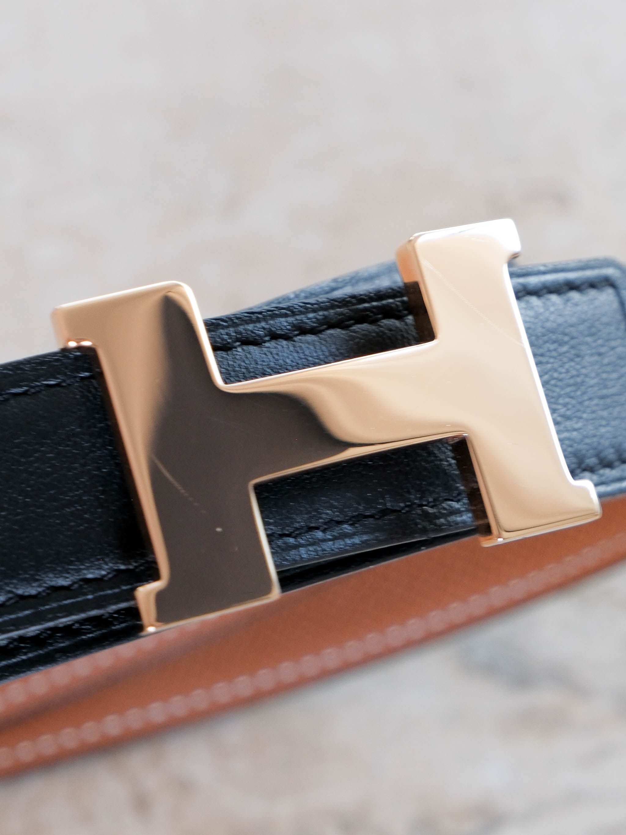 Mini Constance Belt Buckle & Reversible Leather Strap 24mm, Size 90