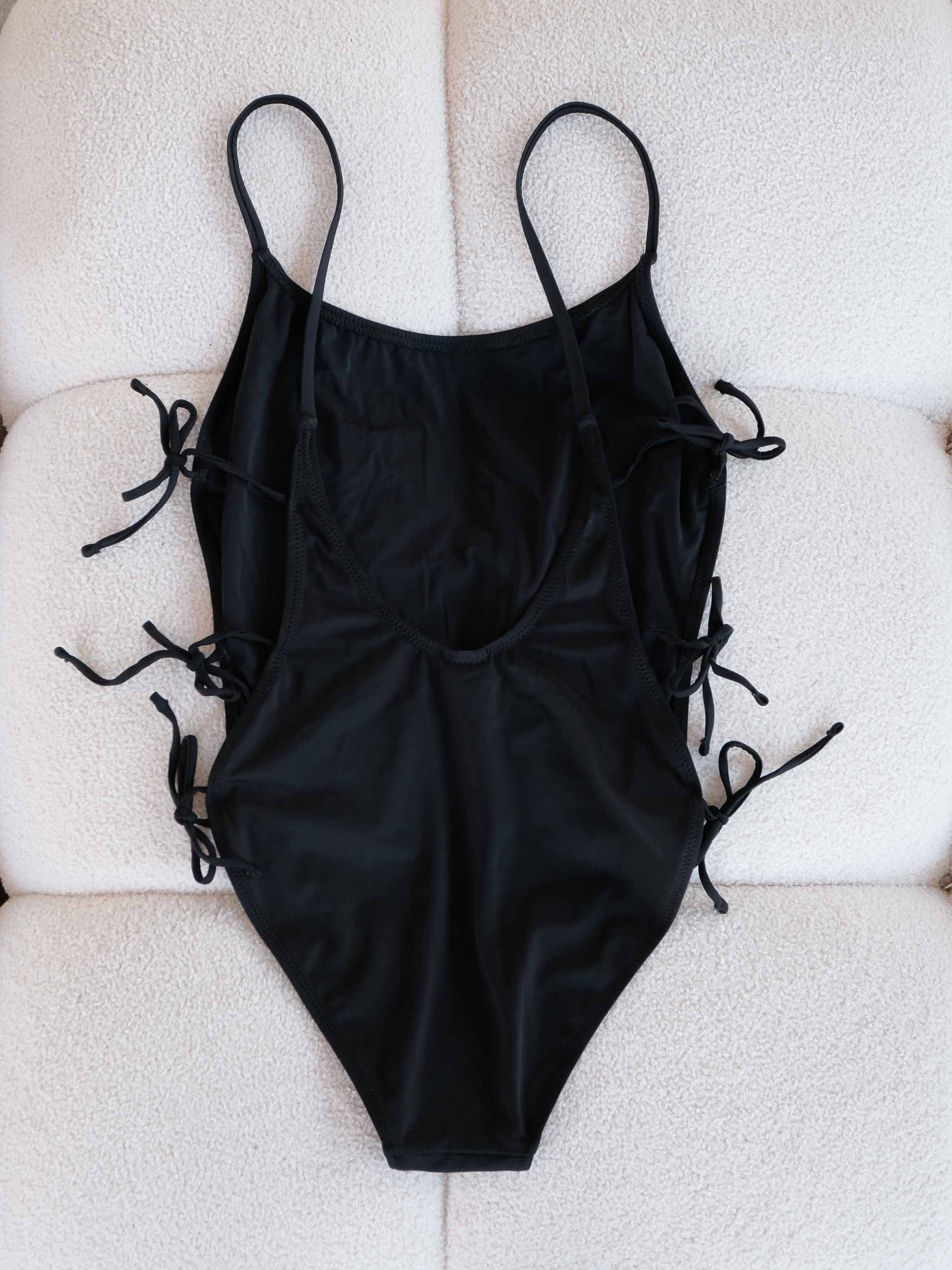 'Lily' Tie Side One-Piece Swimsuit, Size S