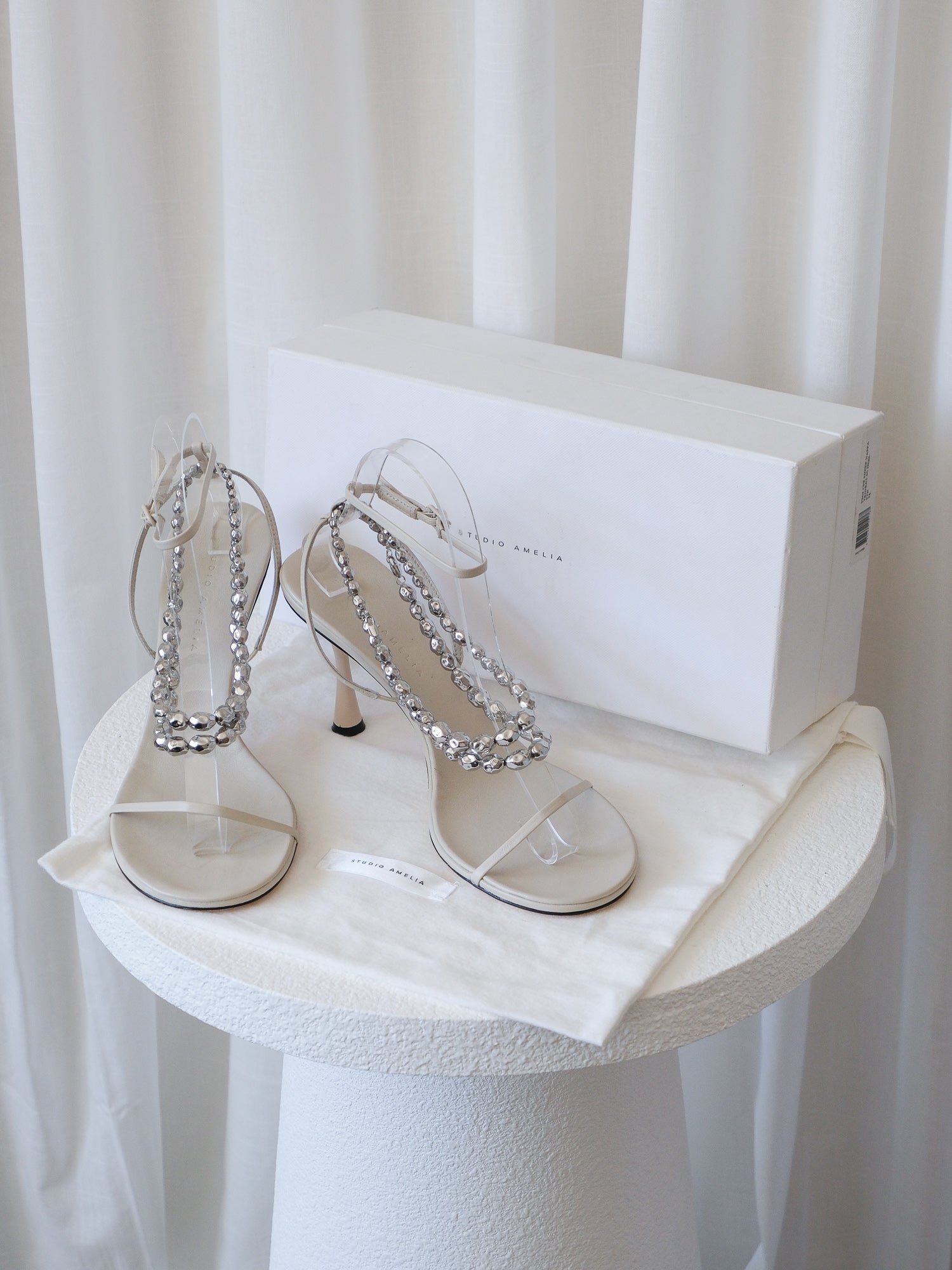 'Trinket 90' Nappa Leather Heels, Size 38