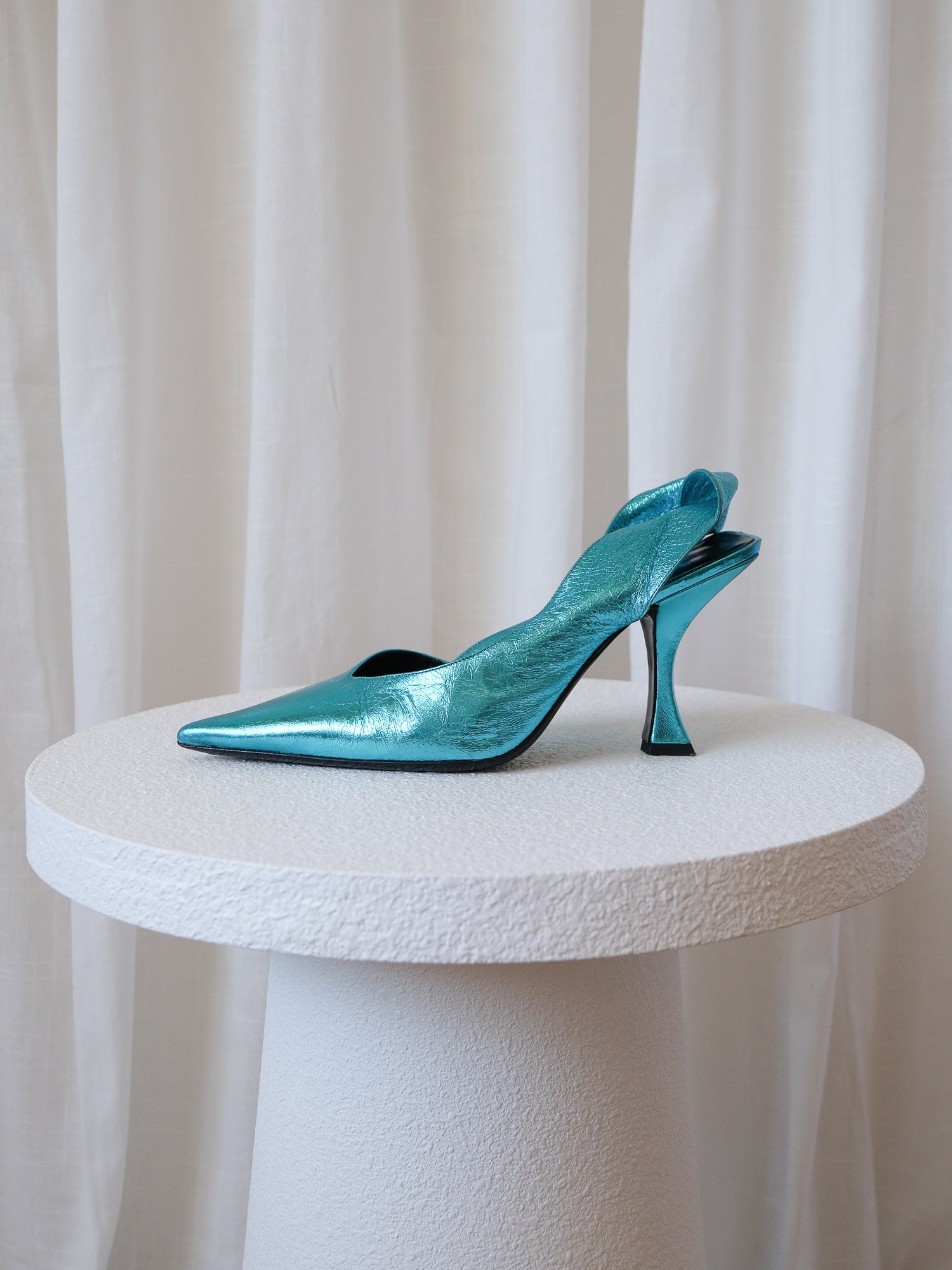 'Yasha' Metallic Slingback Pumps, Size 38