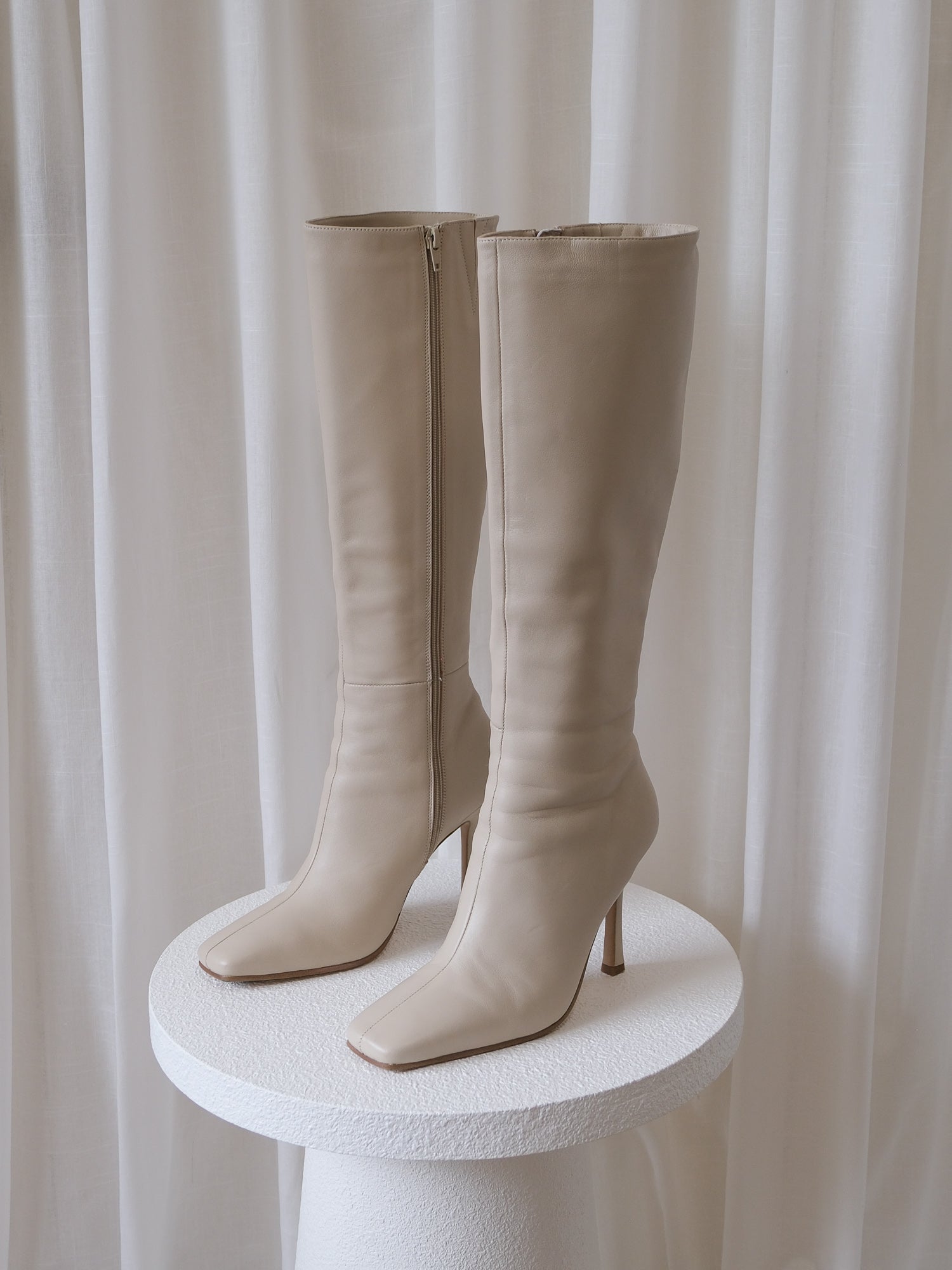 'Havana' Leather Knee-High Boots, Size 38
