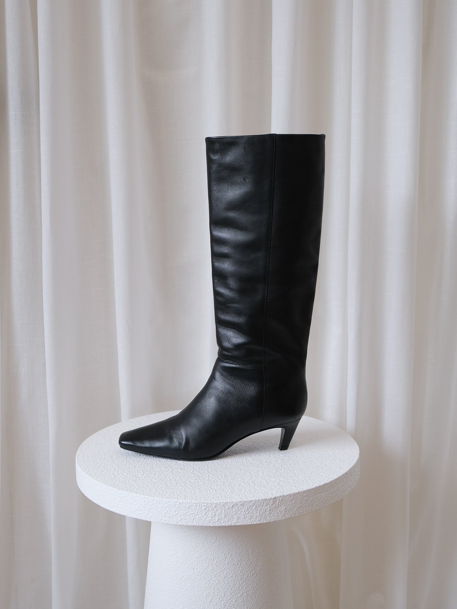 'Remy' Knee High Leather Boots, Size 38
