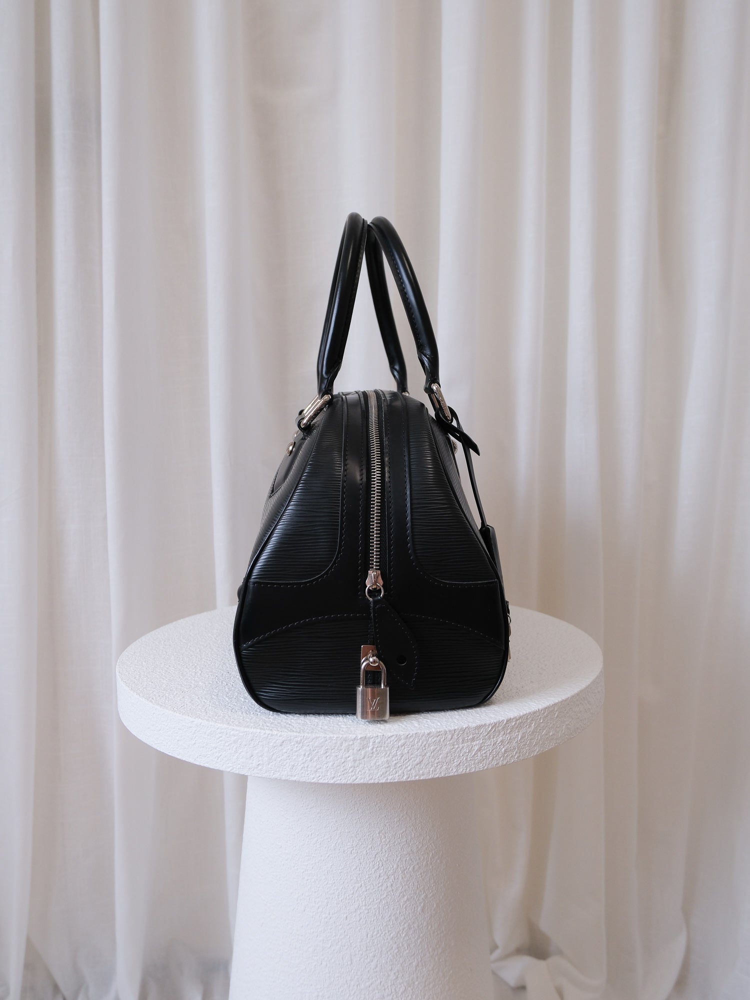 'Montaigne' PM Epi Leather Top Handle Bowling Bag
