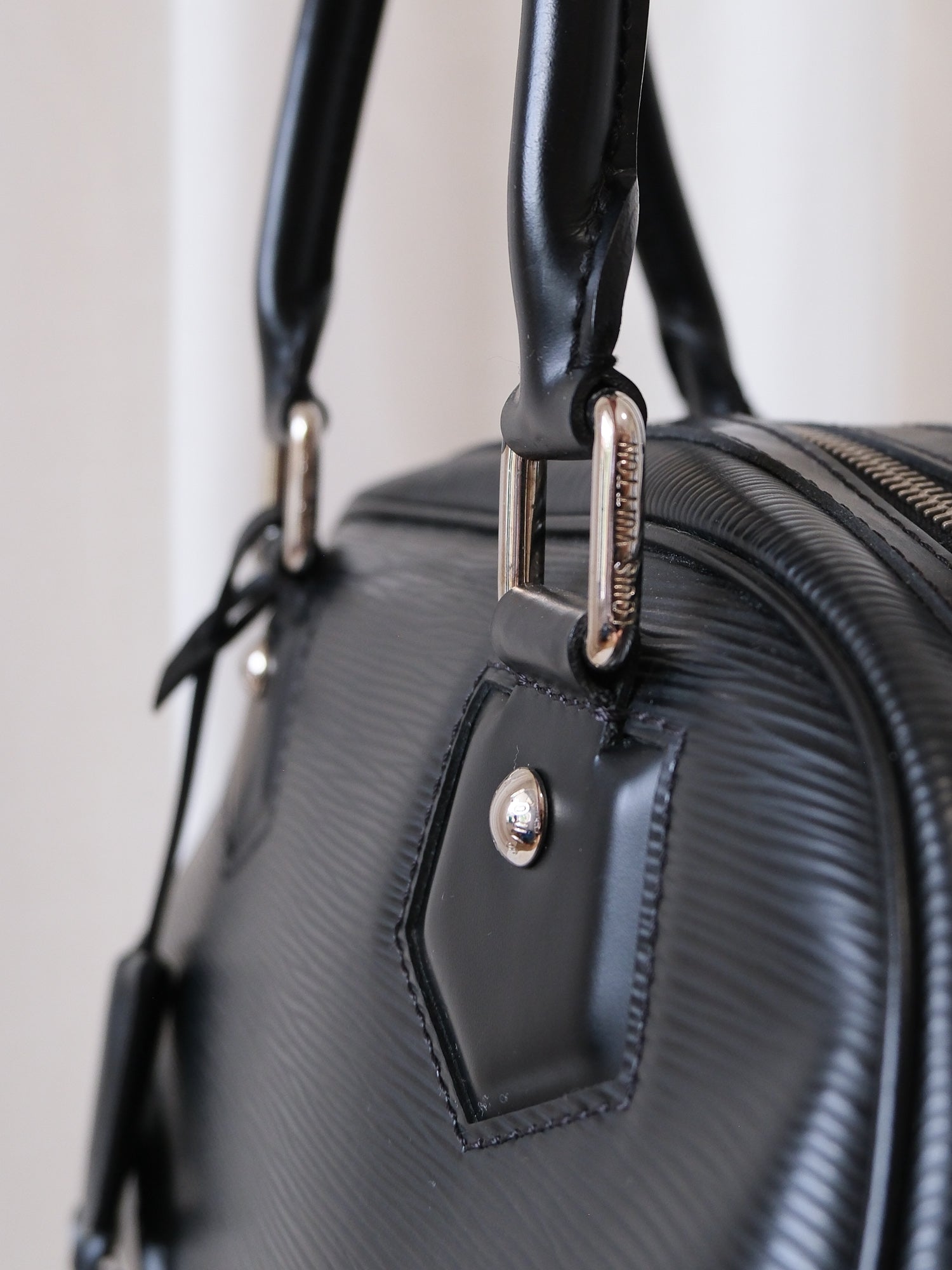 'Montaigne' PM Epi Leather Top Handle Bowling Bag