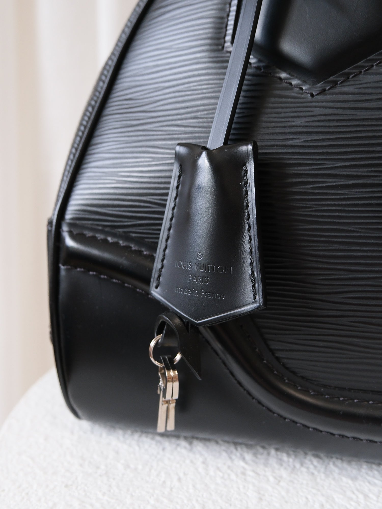 'Montaigne' PM Epi Leather Top Handle Bowling Bag