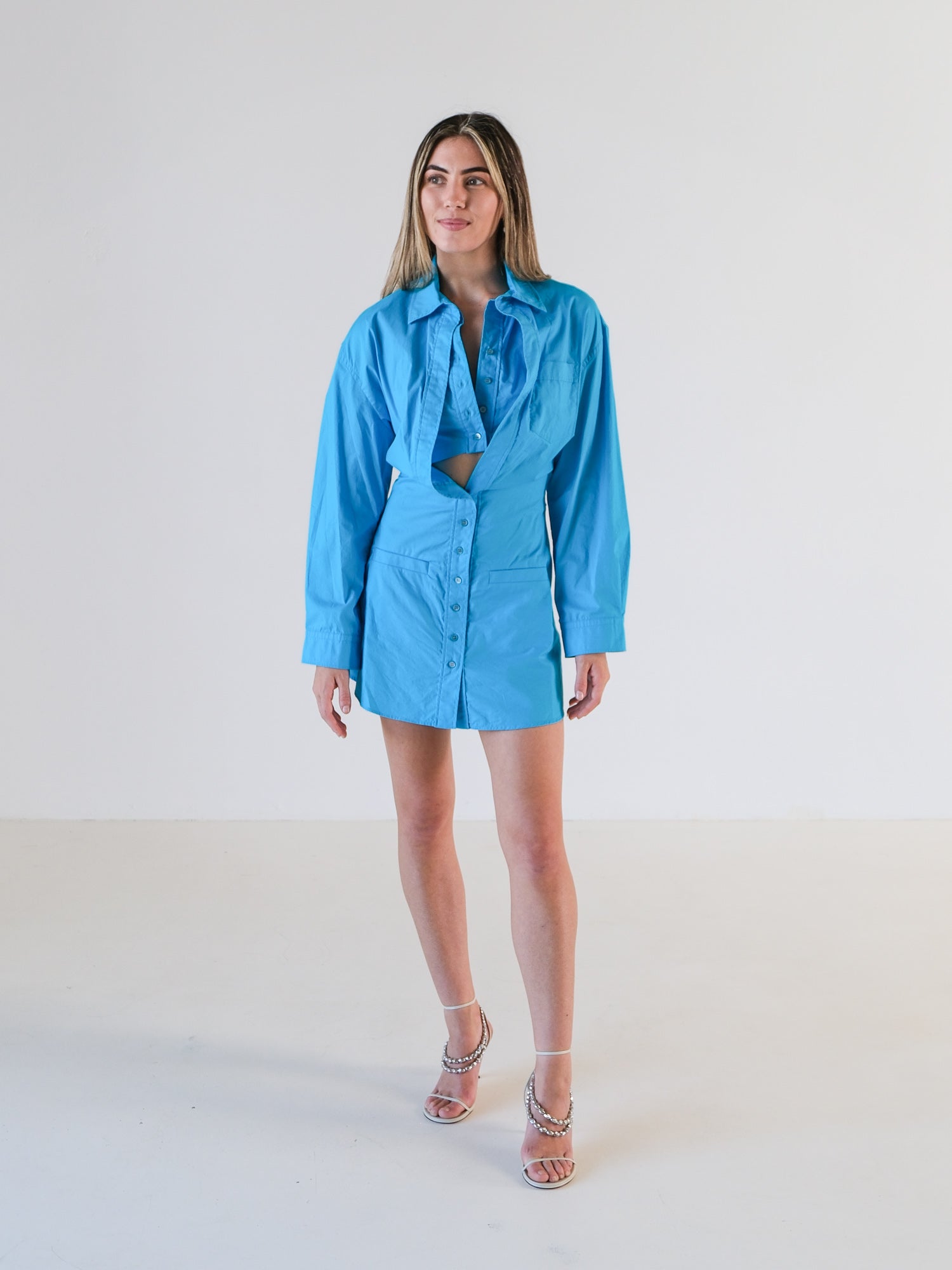 Le Splash ‘Baunhilha’ Mini Shirt Dress, Size AU 8