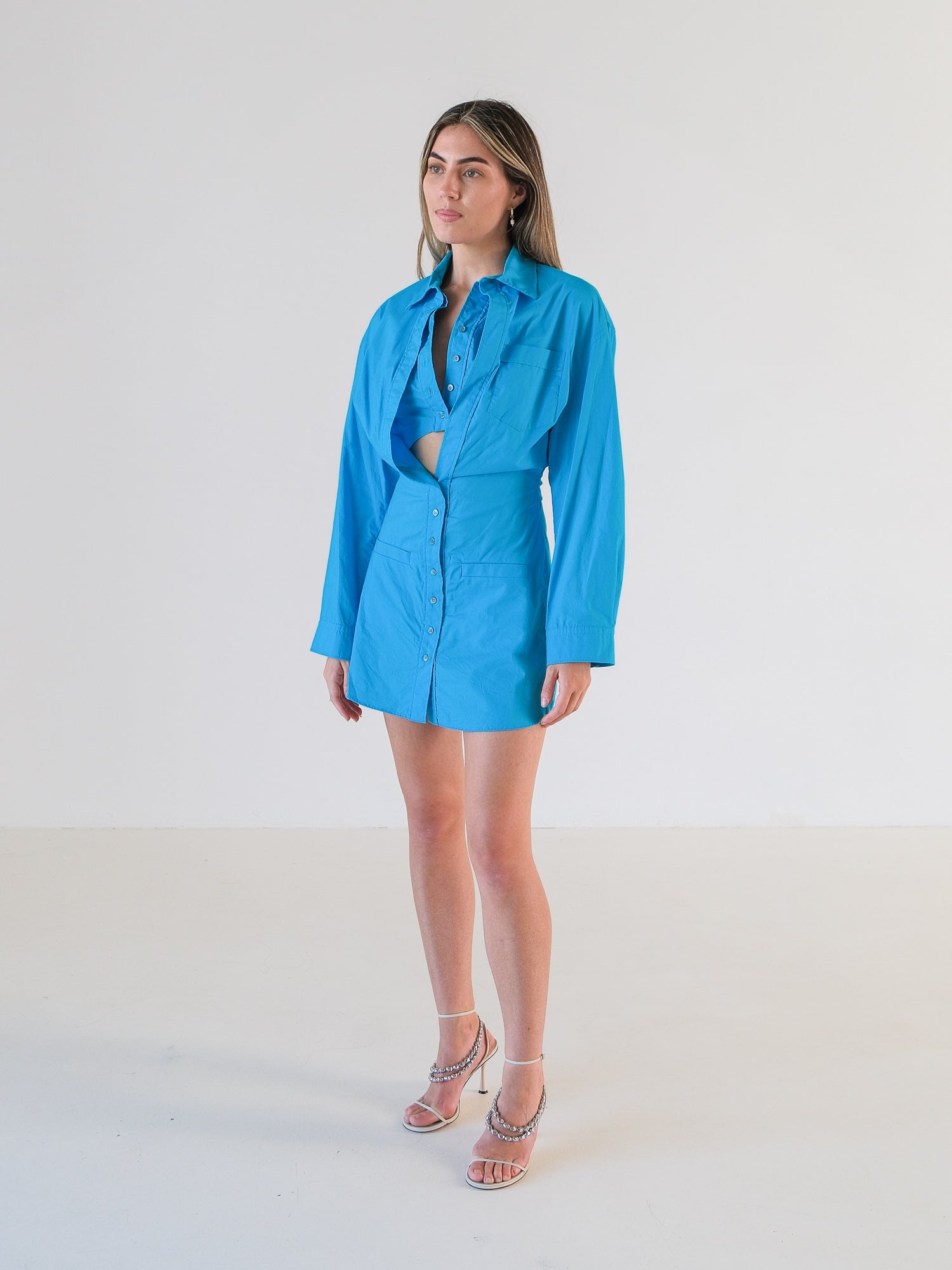Le Splash ‘Baunhilha’ Mini Shirt Dress, Size AU 8