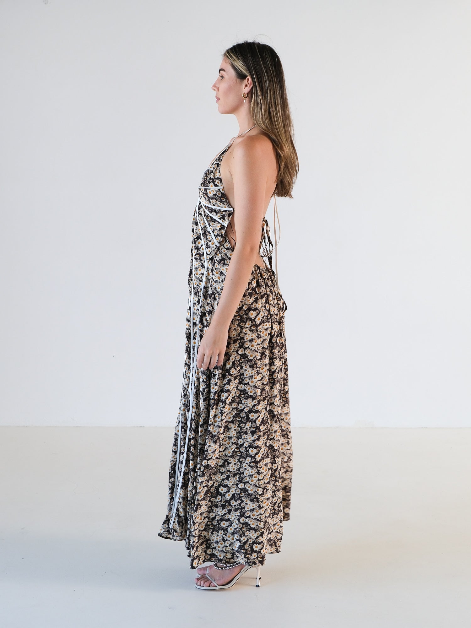 'Lyla’ Silk Halter Dress, Size AU 6