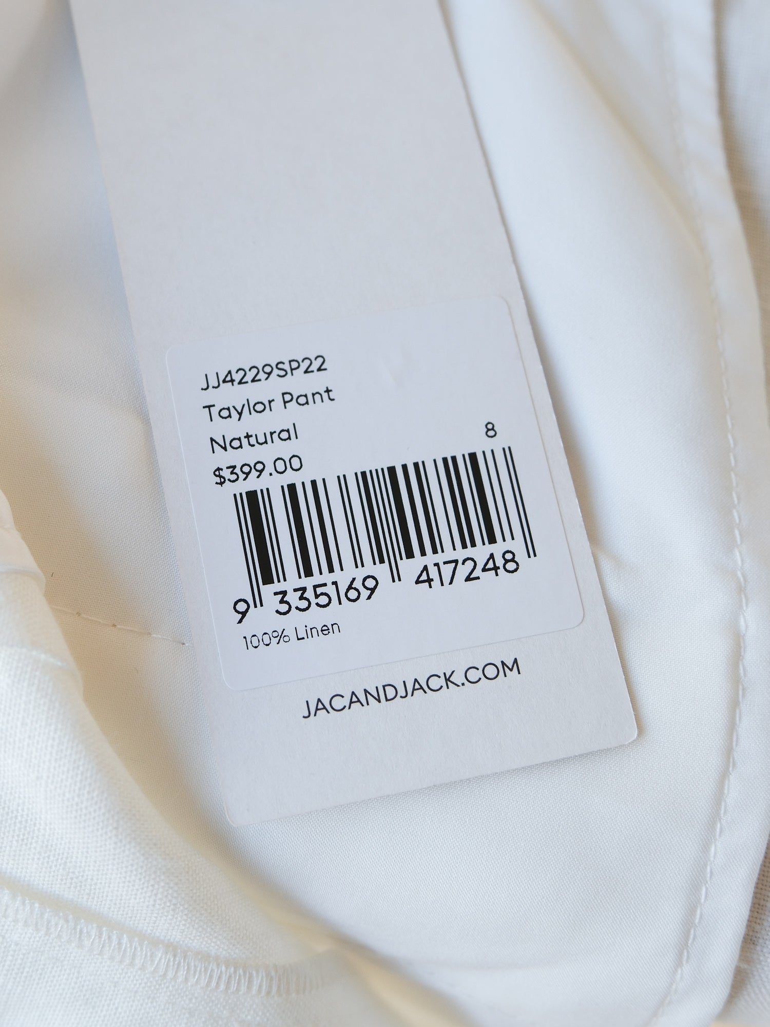 'Taylor' Italian Linen Pants, Size AU 8