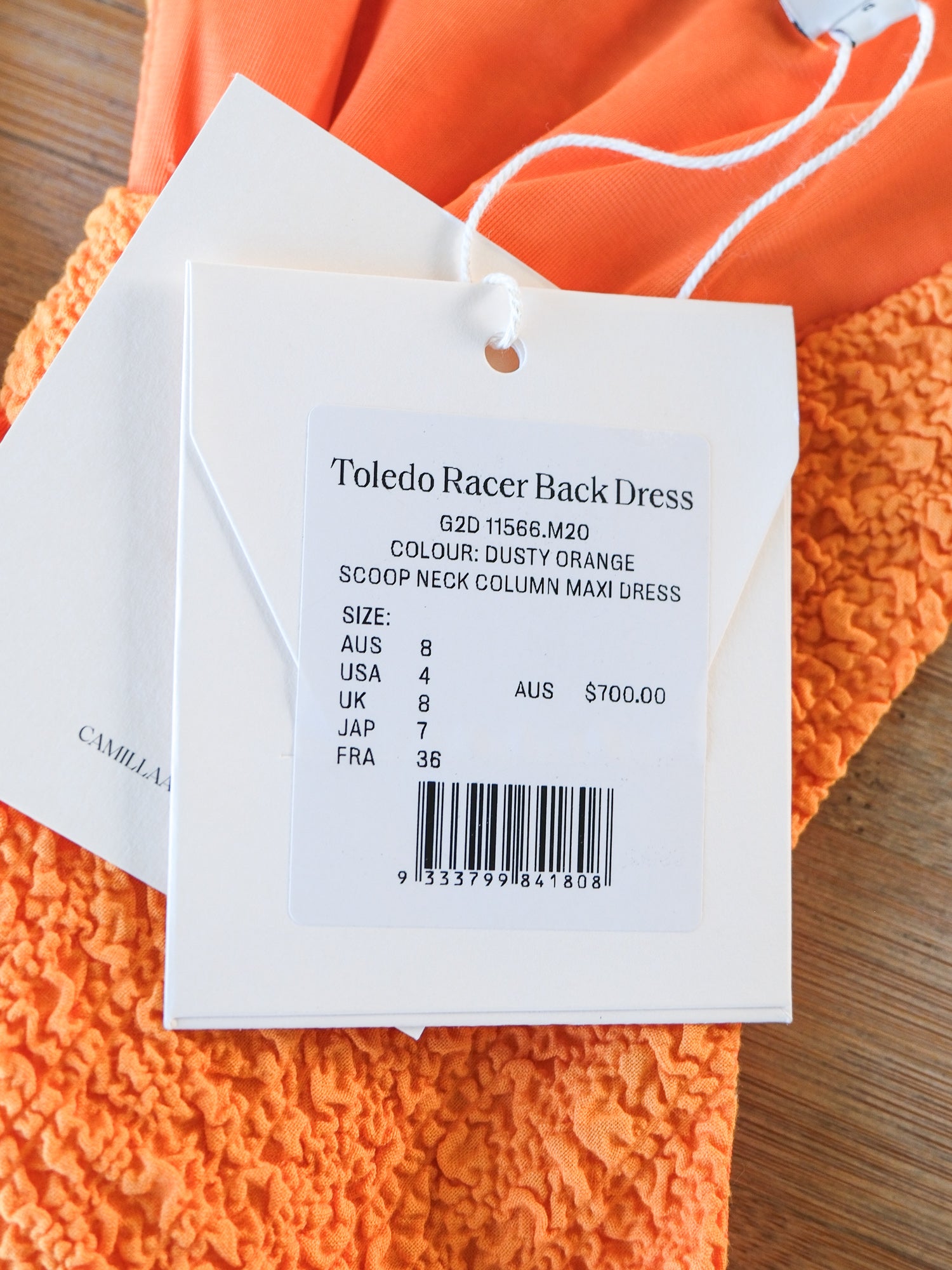 'Toledo' Racer Back Dress, Size AU 8