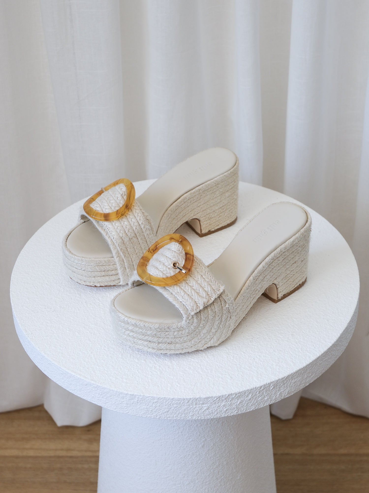 'Cleia' Raffia Platform Sandals, Size 38.5
