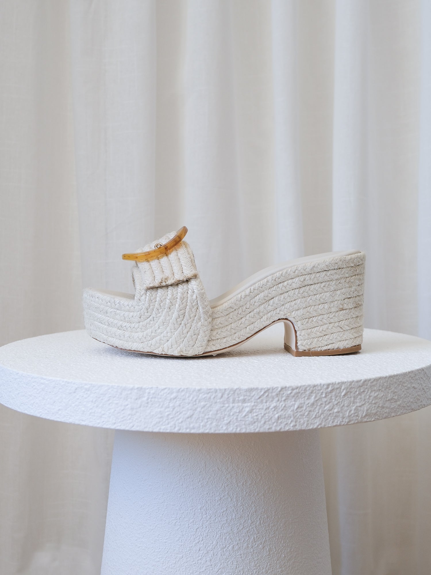'Cleia' Raffia Platform Sandals, Size 38.5
