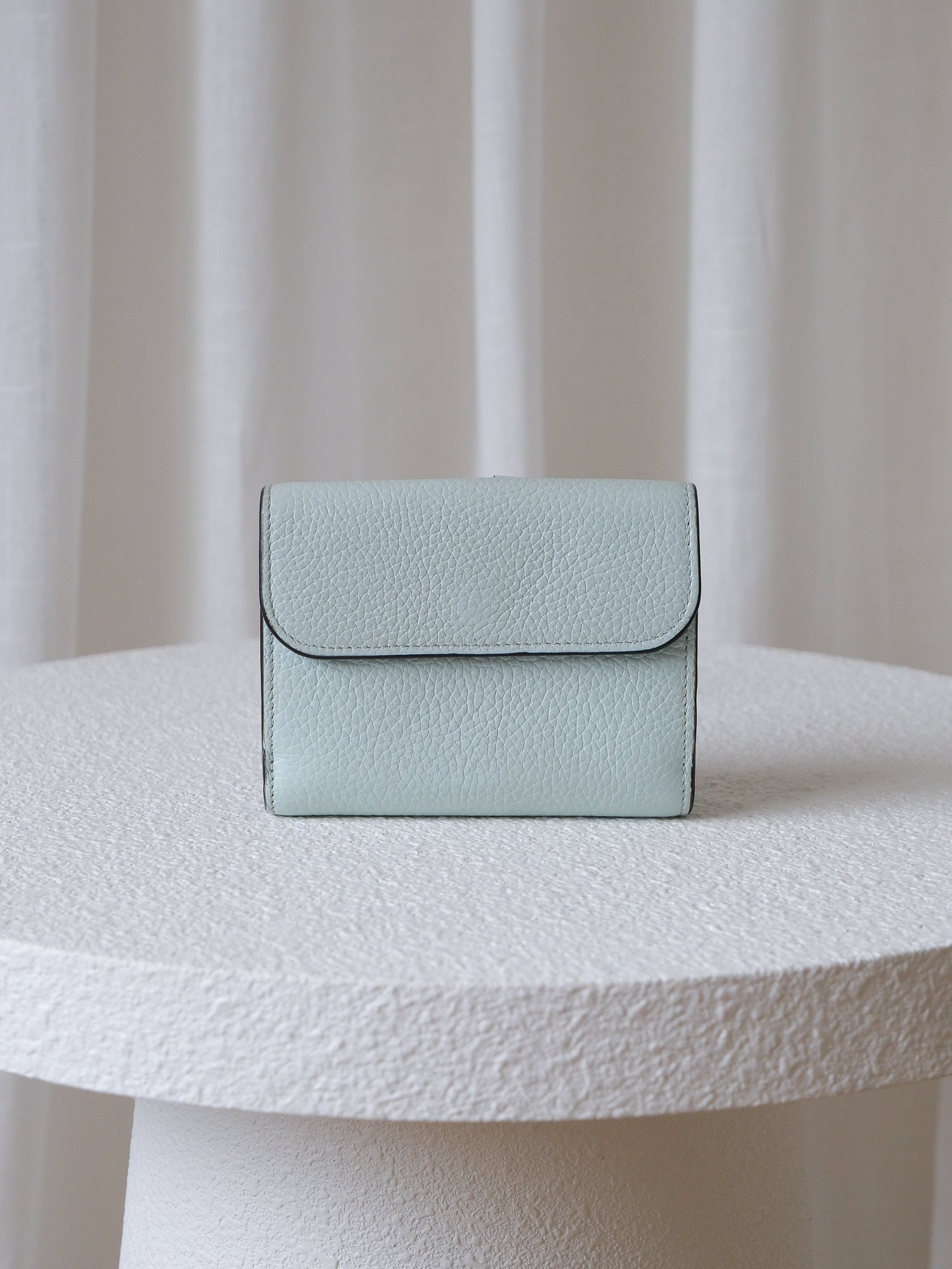 'Alphabet' Grained Leather Tri-fold Wallet
