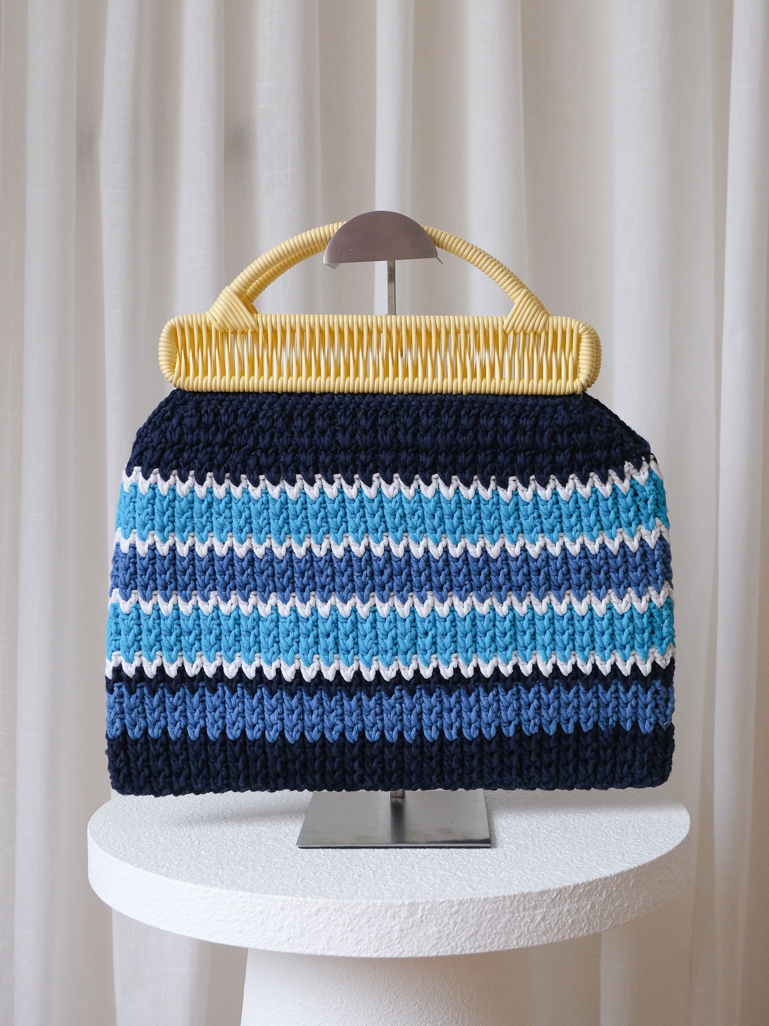 Flower Cafe' Crochet Market Tote Bag