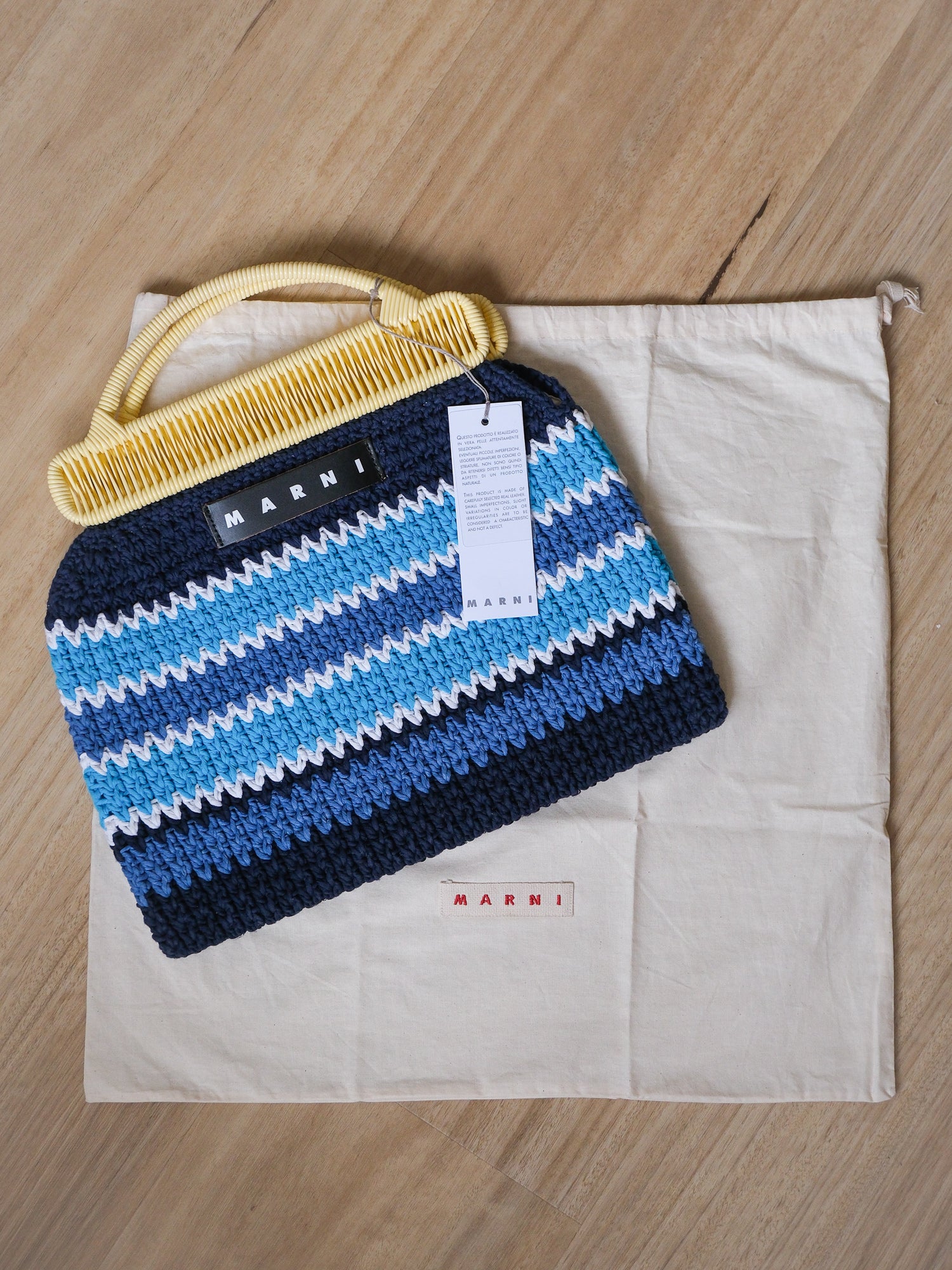 'Flower Cafe' Crochet Market Tote Bag