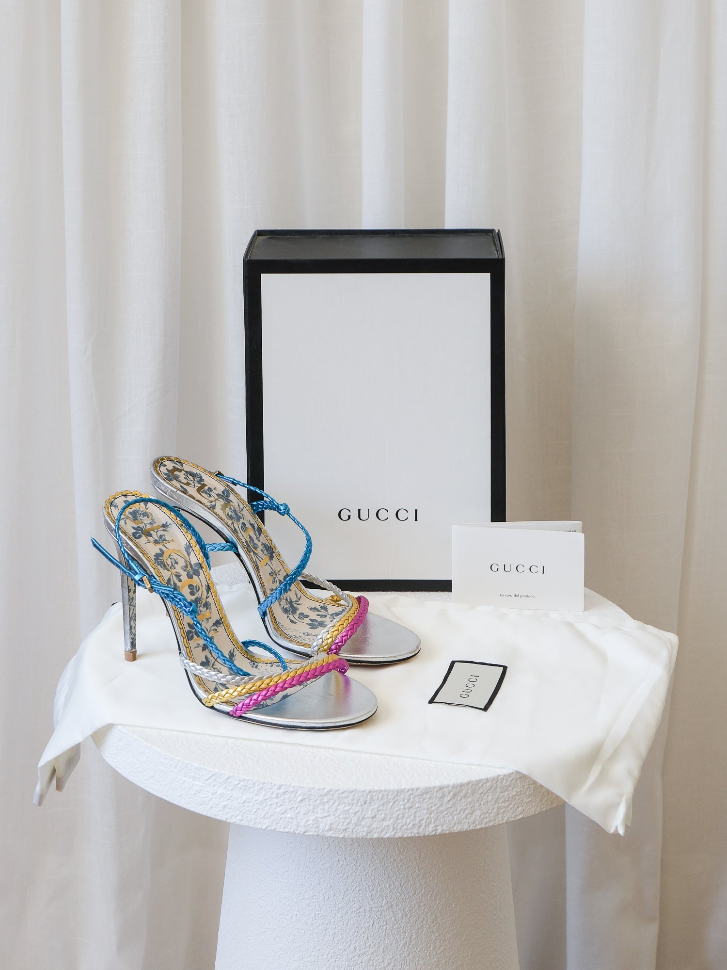 'Haines' Braided Leather Heels, Size 38.5