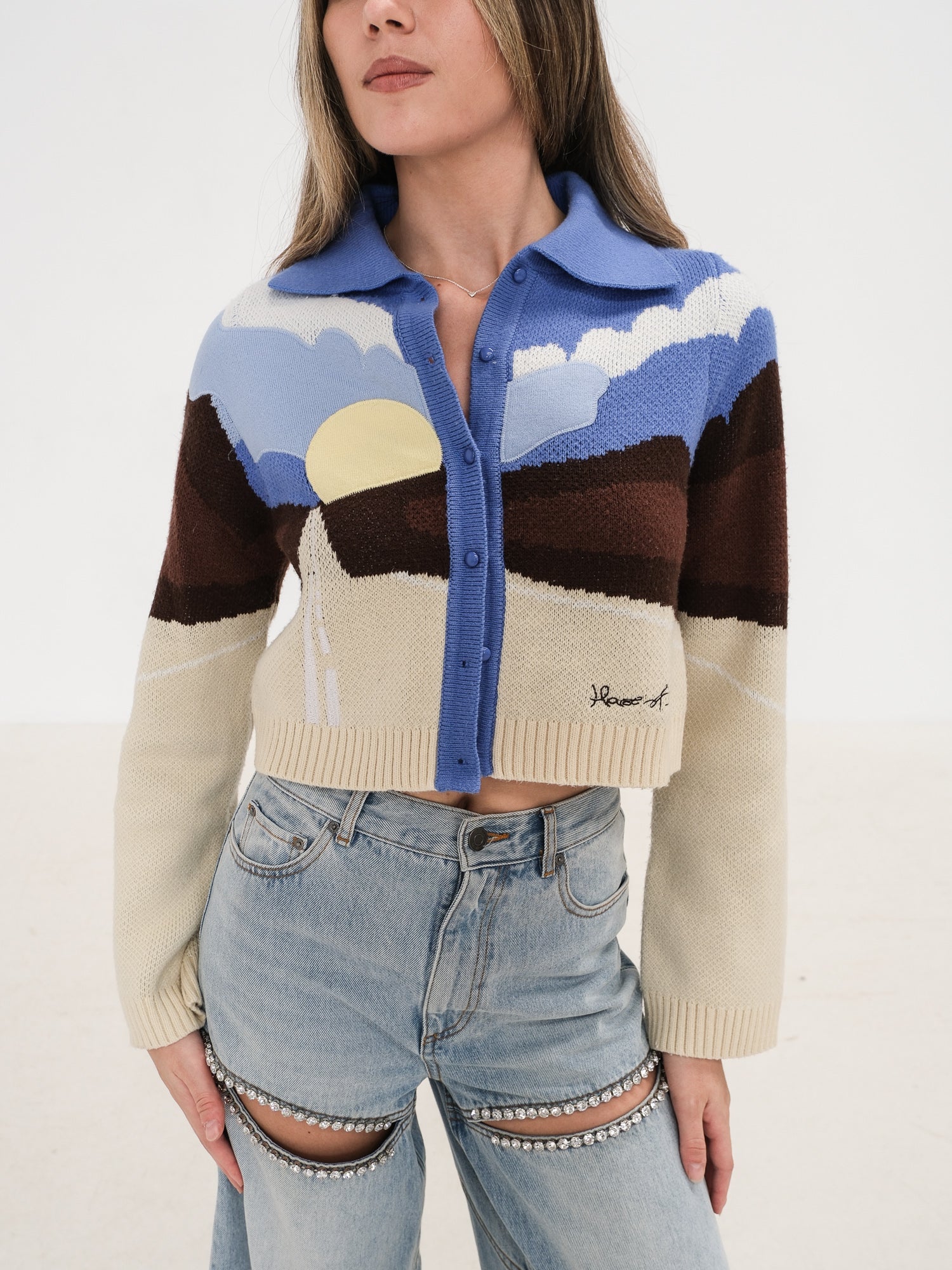 'On The Road Again' Knit Cardigan, Size AU 8