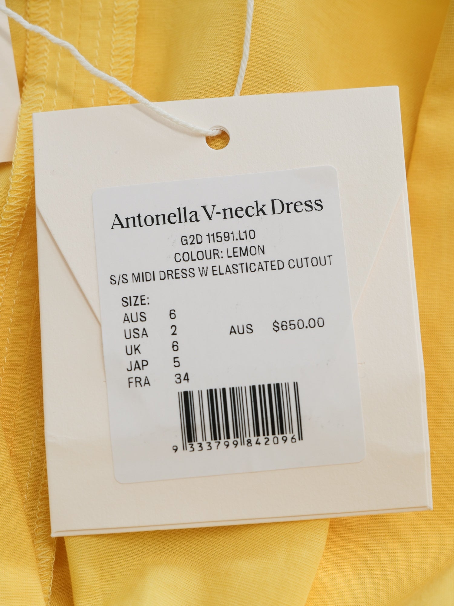 'Antonella' Short Sleeve Maxi Dress, Size AU 6
