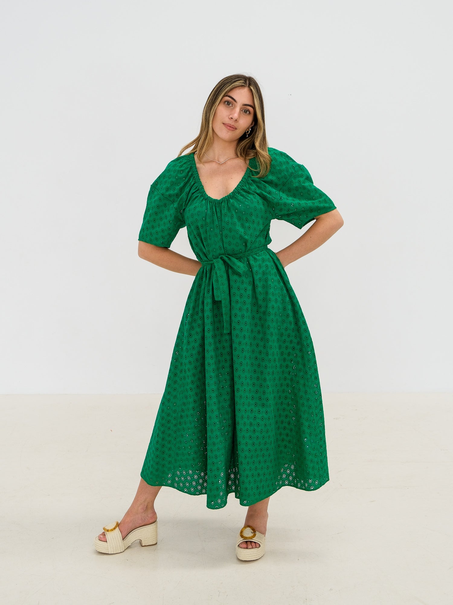 Embroidered Maxi Dress, Size AU 10
