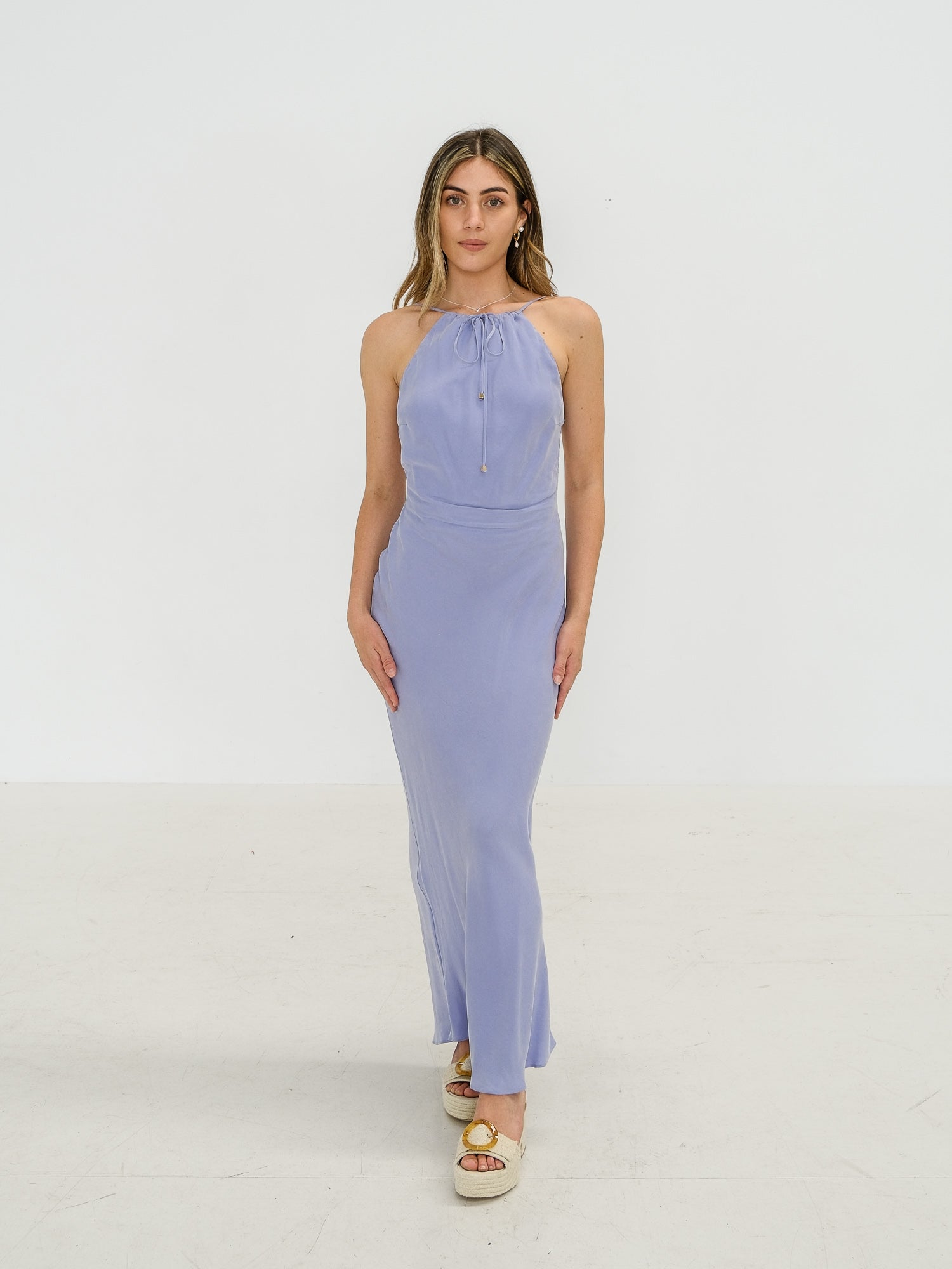 'Skye' Tie Maxi Dress, Size XS