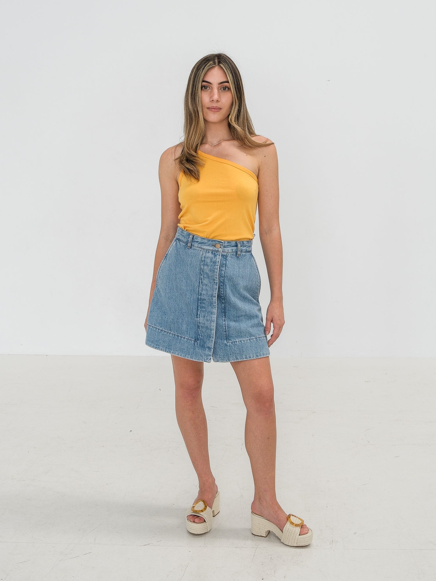 Denim Mini Skirt, Size AU 8