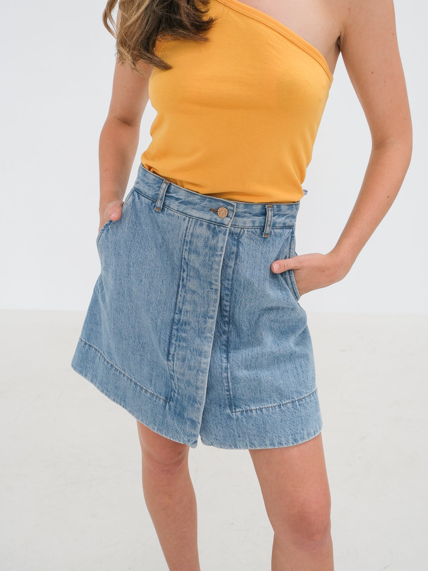 Denim Mini Skirt, Size AU 8