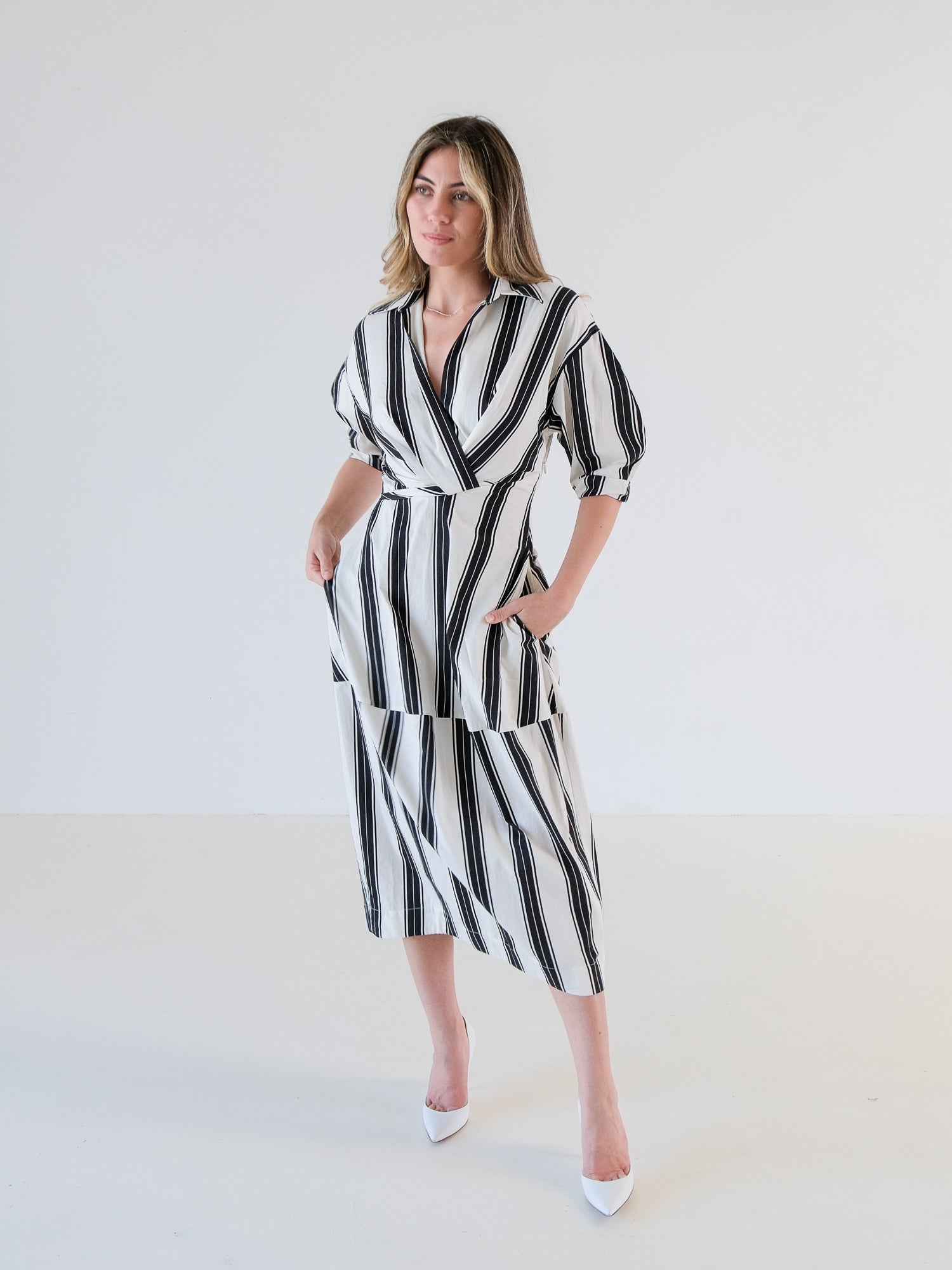 'Kiah' Midi Shirt Dress, Size AU 6