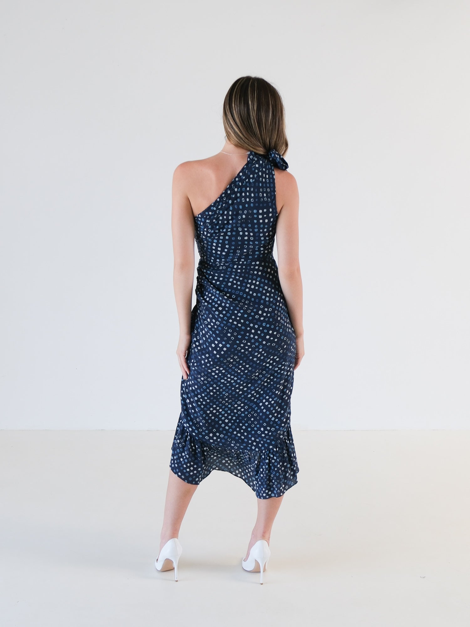 'Imogen' One Shoulder Midi Dress, Size AU 8