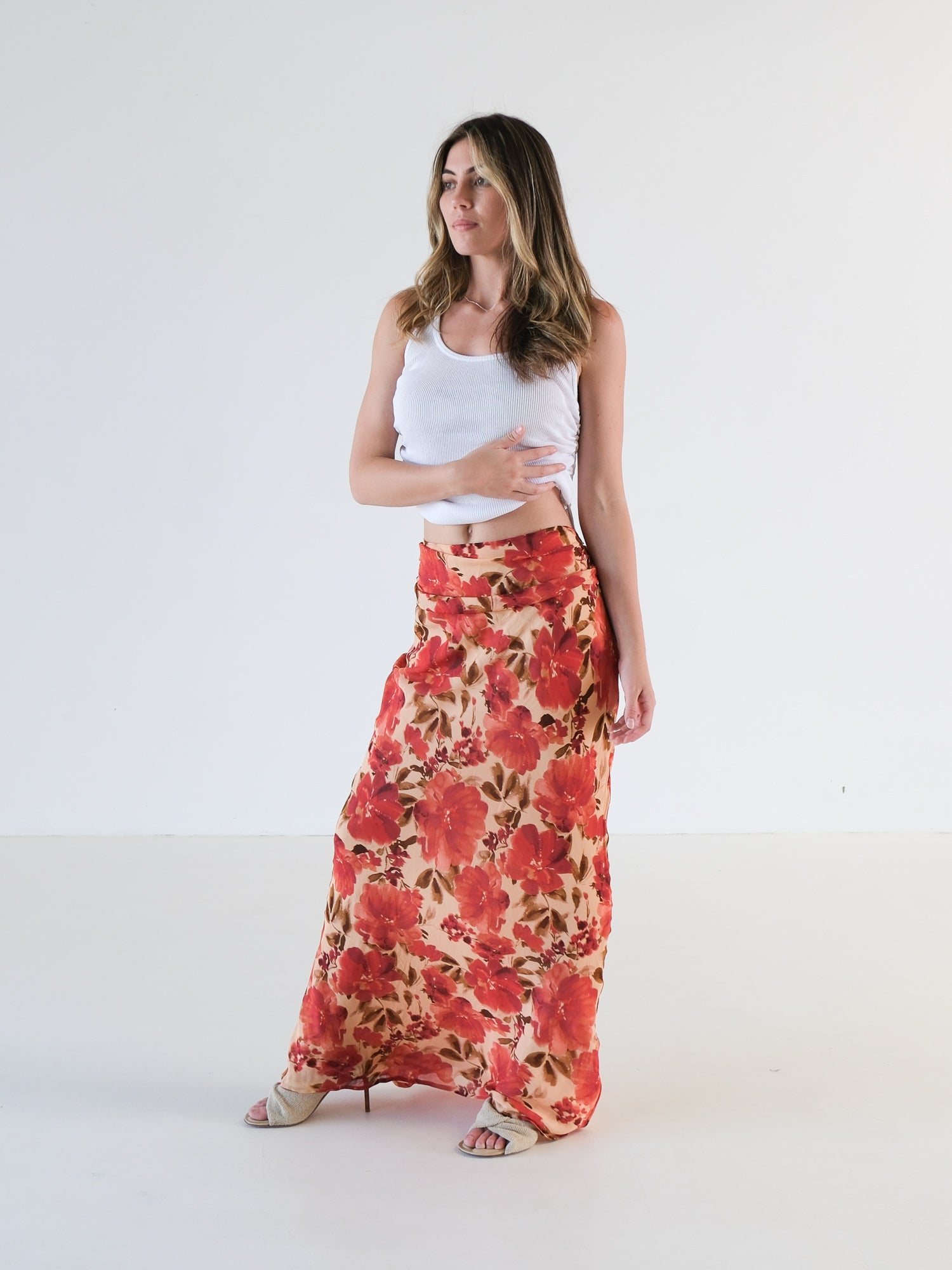 'Lucia' Floral Maxi Skirt, Size AU 12