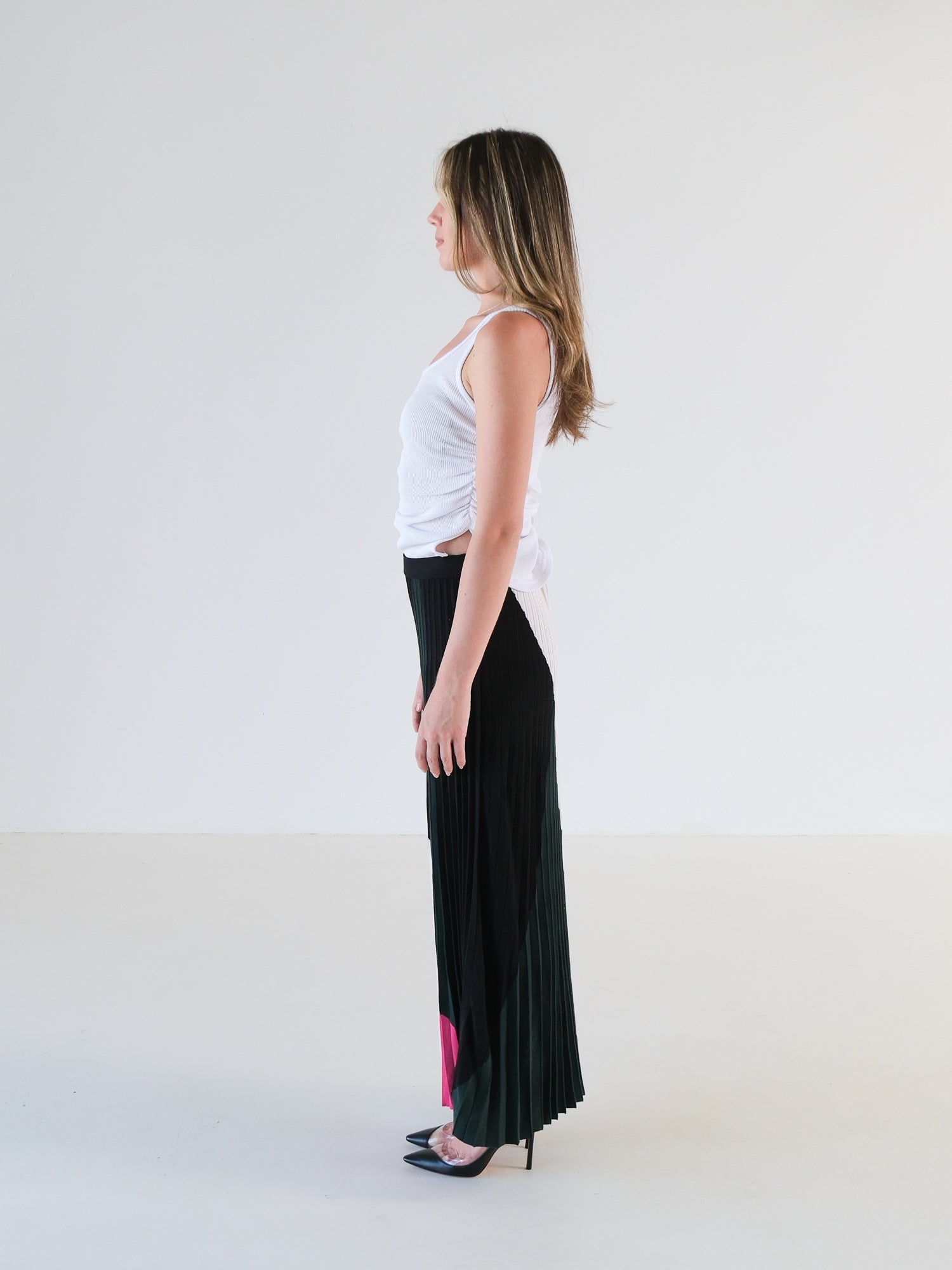 Pre-Fall 2017 Colourblock Knit Midi Skirt, Size M