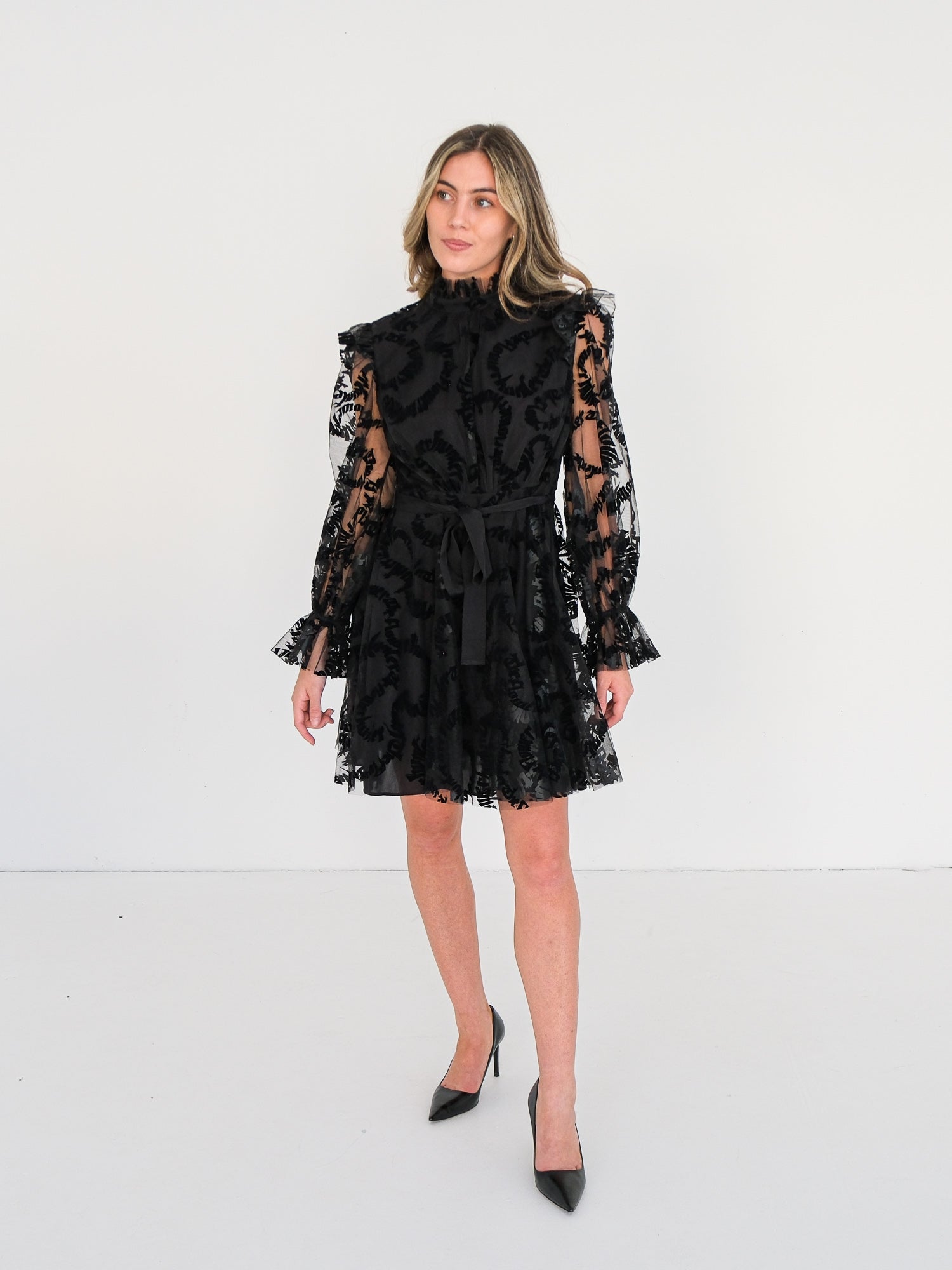 'The Flower Hunter' Mesh Mini Dress, Size 3 | AU 14
