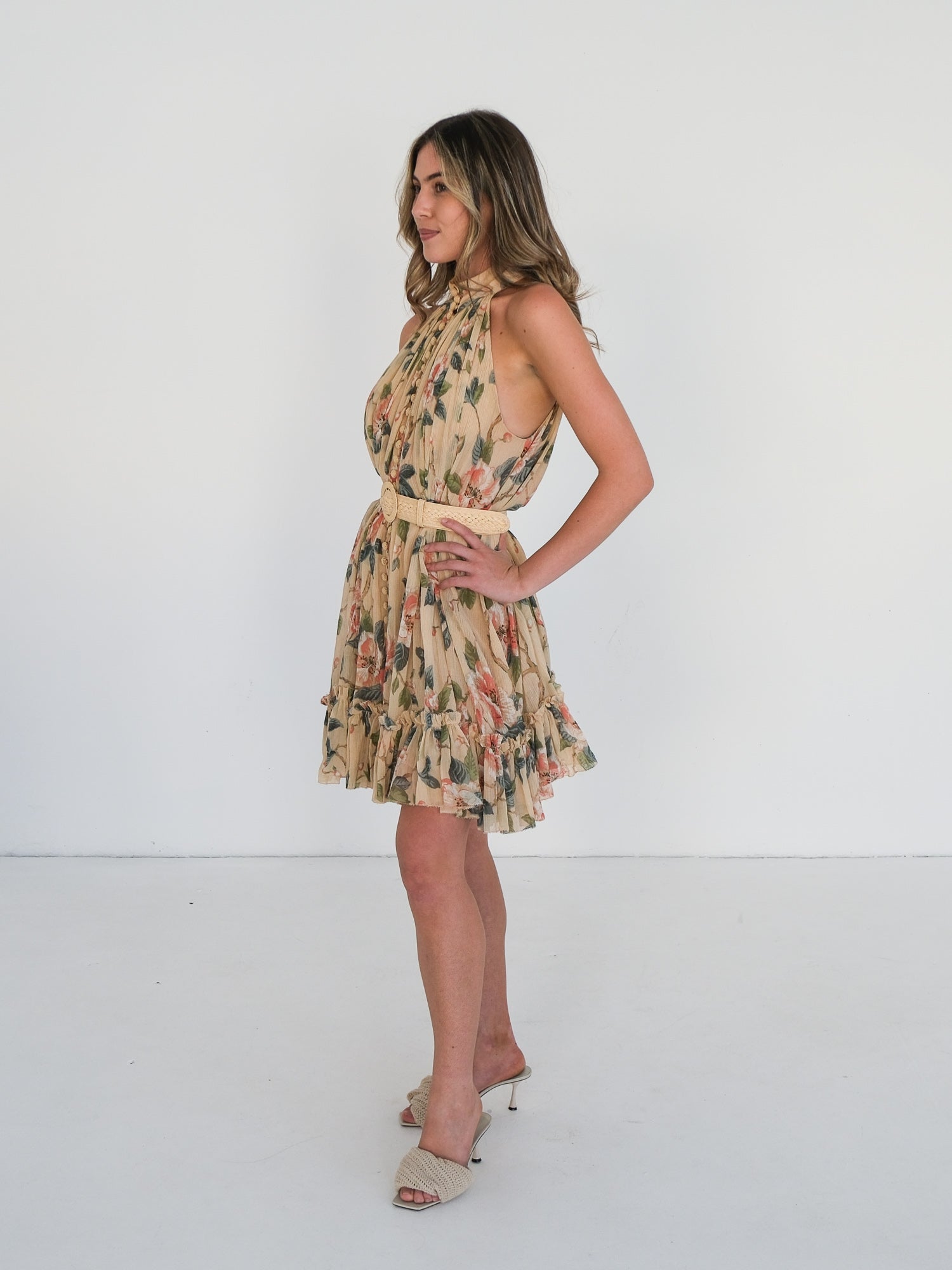 'Kirra' Silk Halter Mini Dress, Size 3 | AU 14