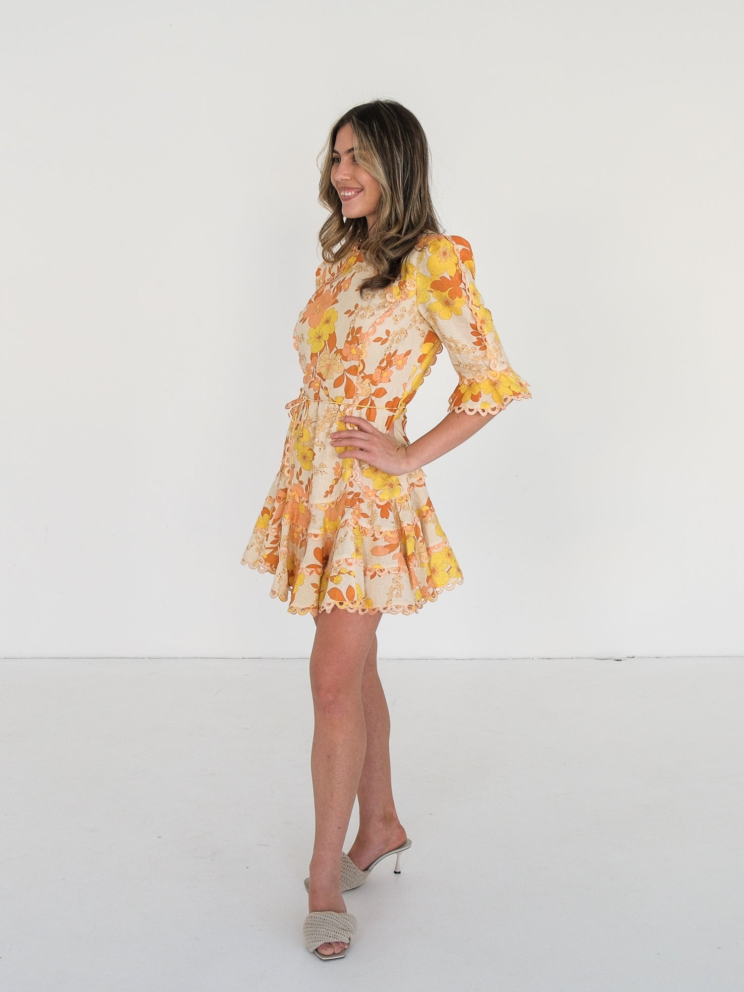 'Primrose' Flutter Mini Dress, Size 3 | AU 14