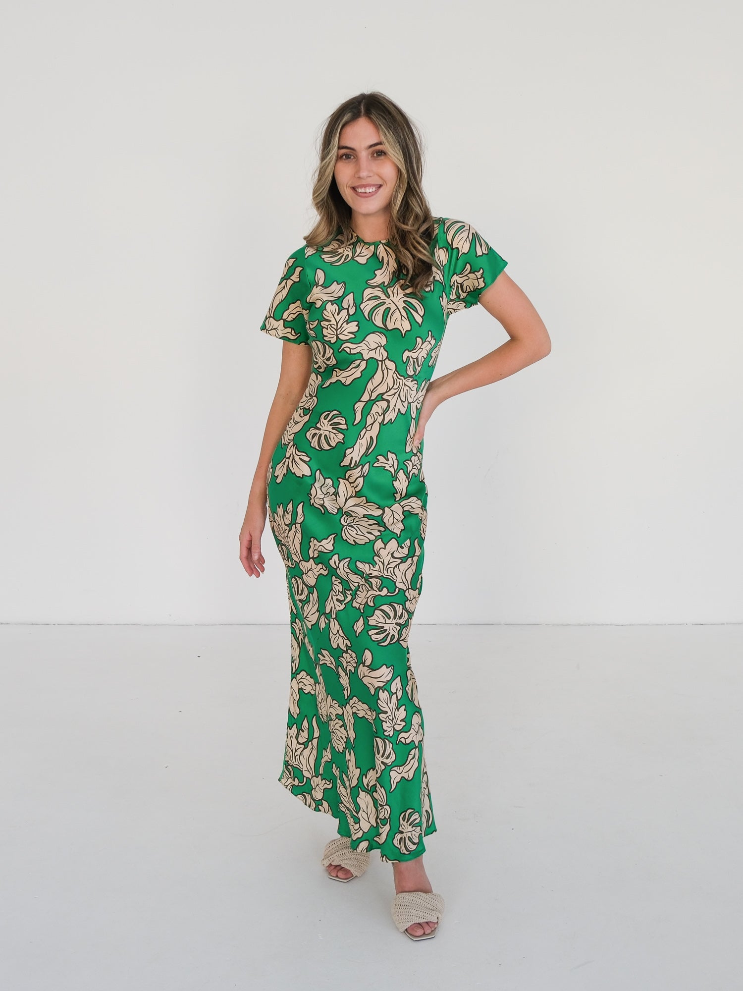 'Gigi' Silk Maxi Dress, Size AU 8