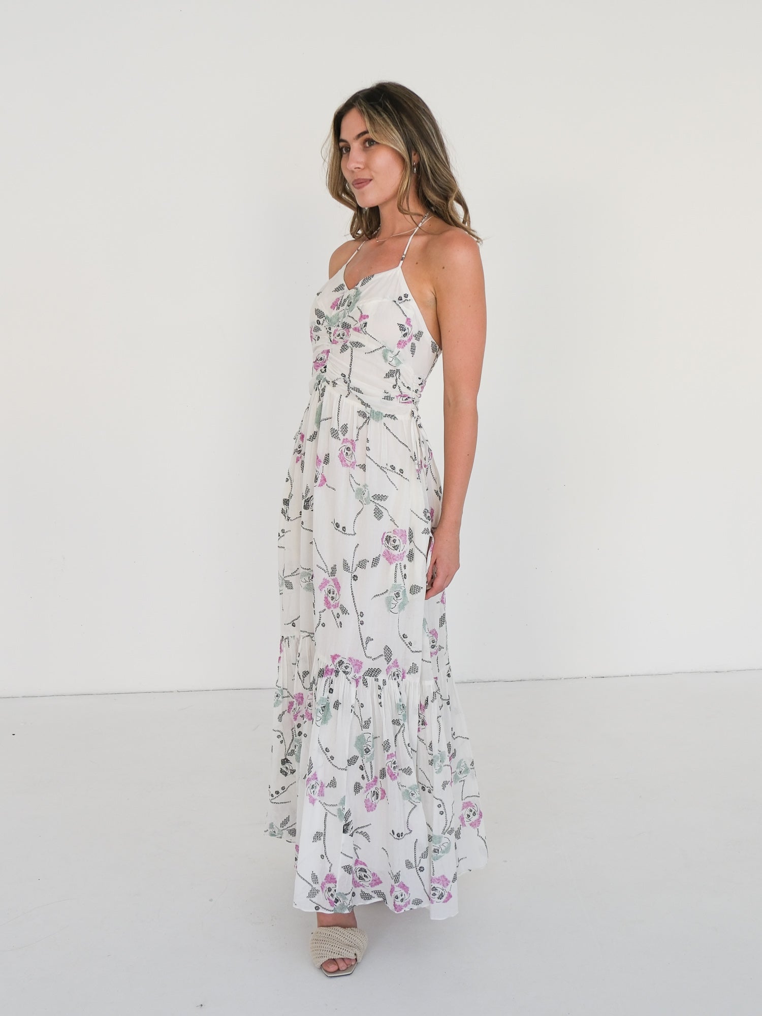 'Giana' Cotton Voile Maxi Dress, Size AU 10