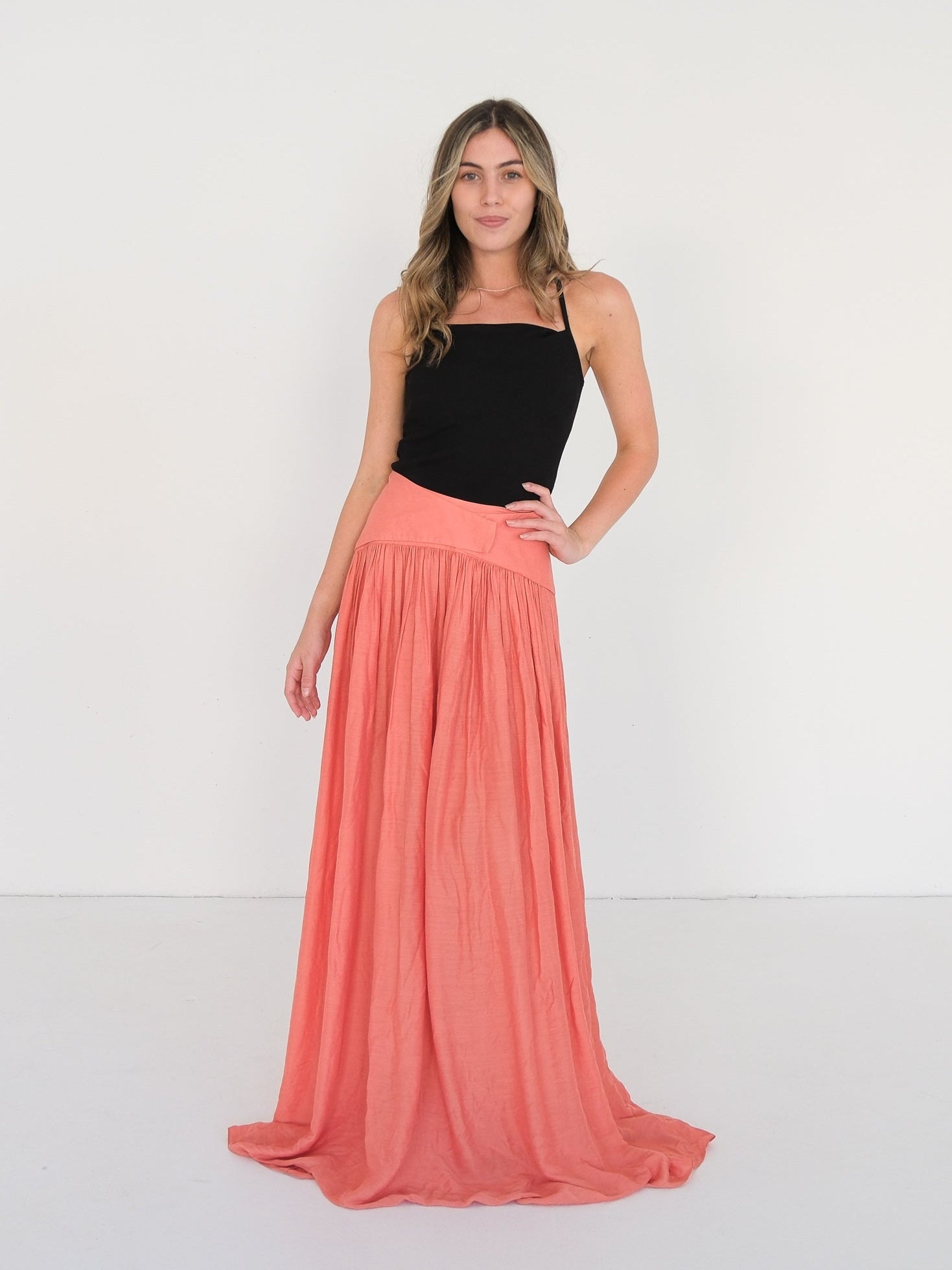 'Ripple' Japanese Silk Maxi Skirt, Size S