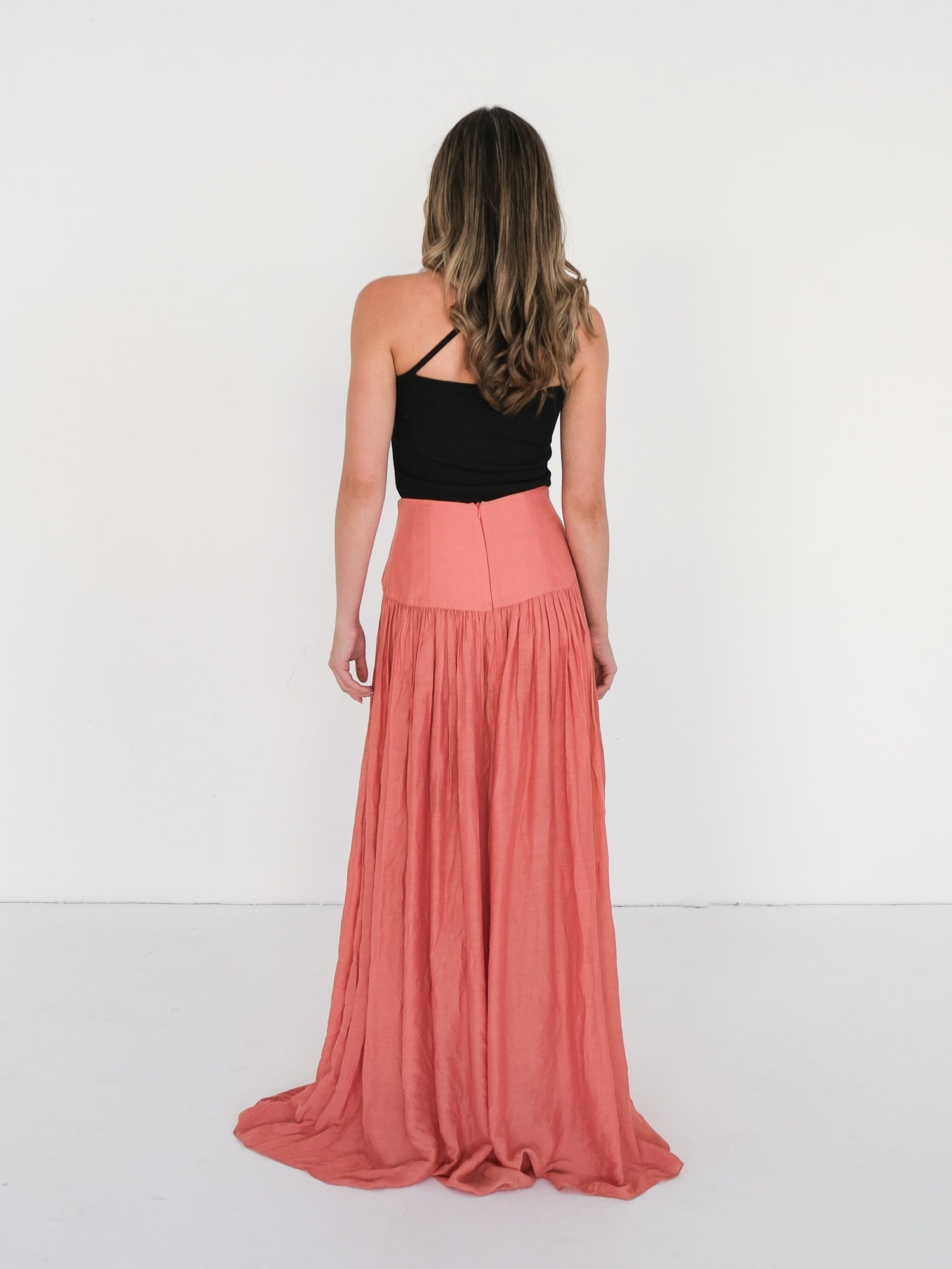 'Ripple' Japanese Silk Maxi Skirt, Size S