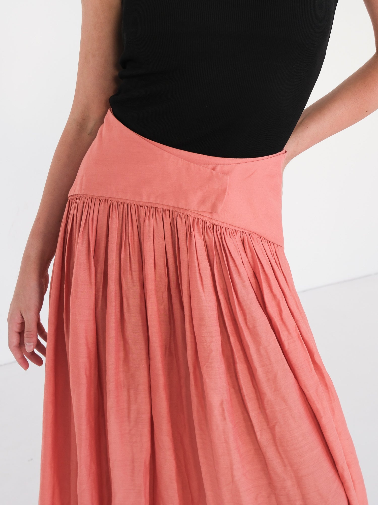 'Ripple' Japanese Silk Maxi Skirt, Size S