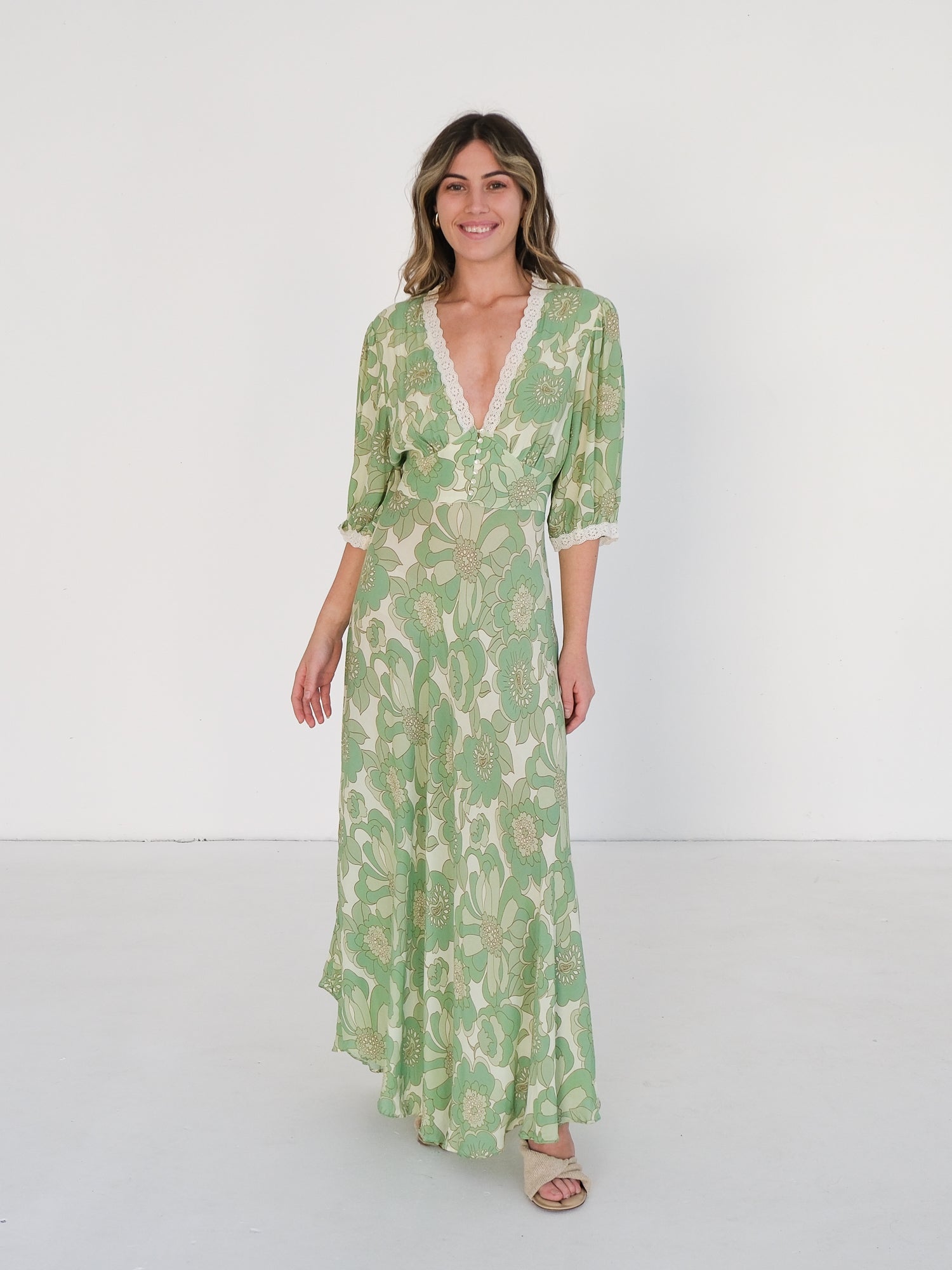'Juniper' Floral Midi Dress, Size UK 16