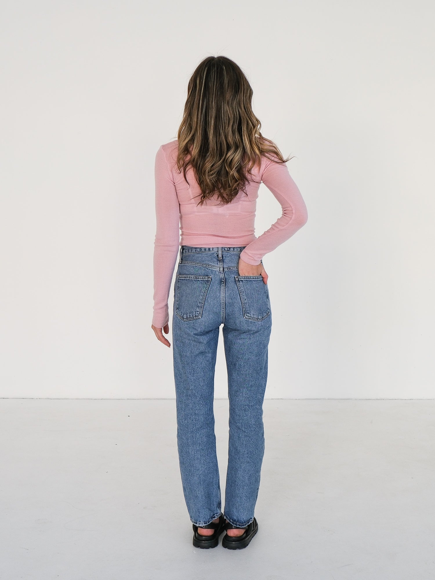 '90's Pinch Waist' High Rise Straight Jeans, Size 24 | AU 6