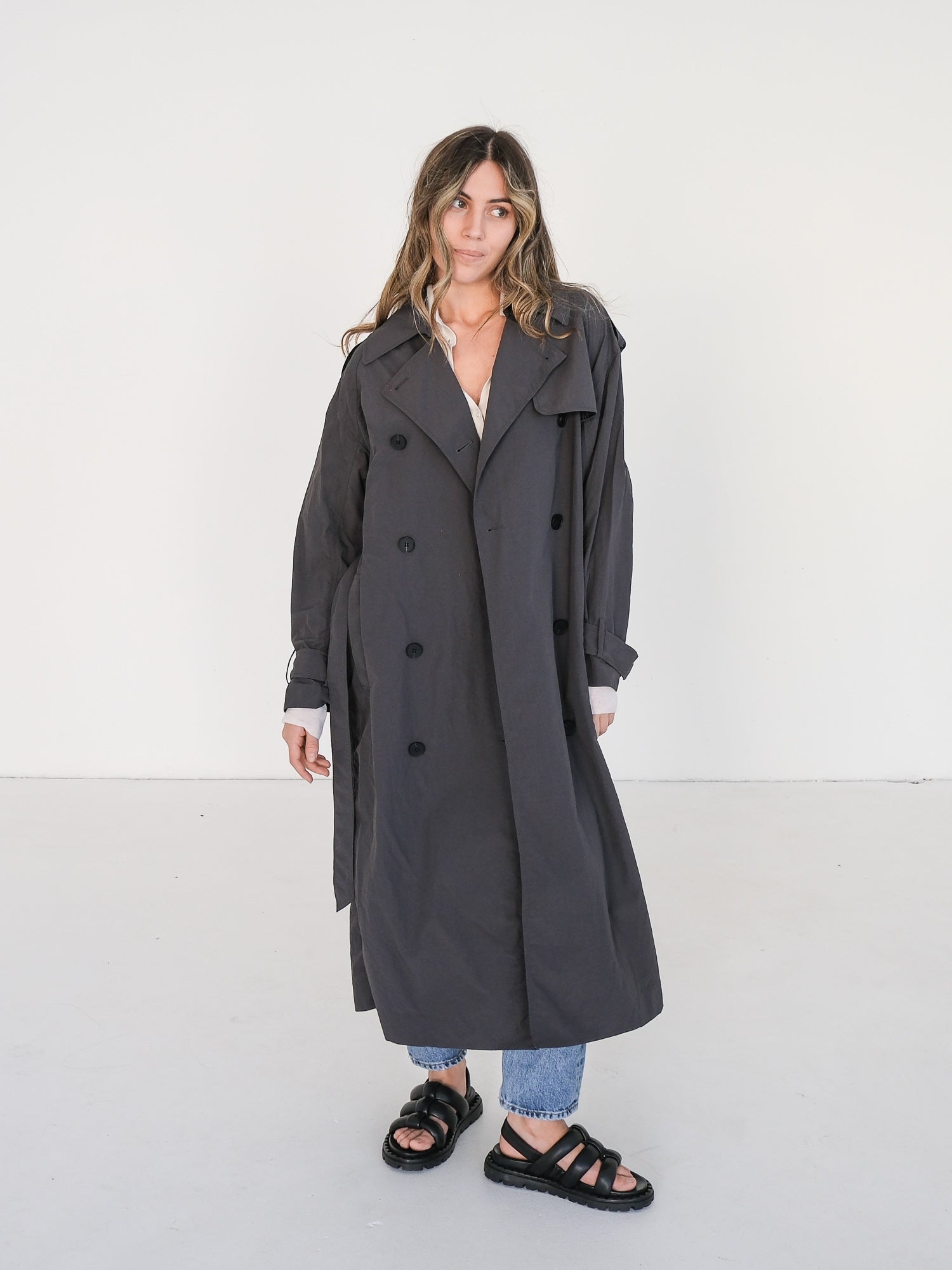 'Kiana' Double Breasted Trench Coat, Size S/M