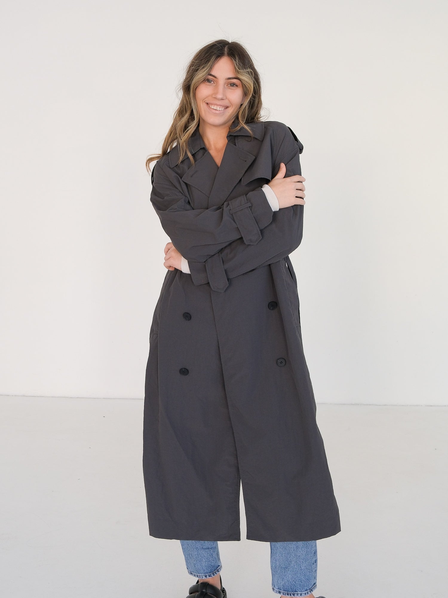 'Kiana' Double Breasted Trench Coat, Size S/M