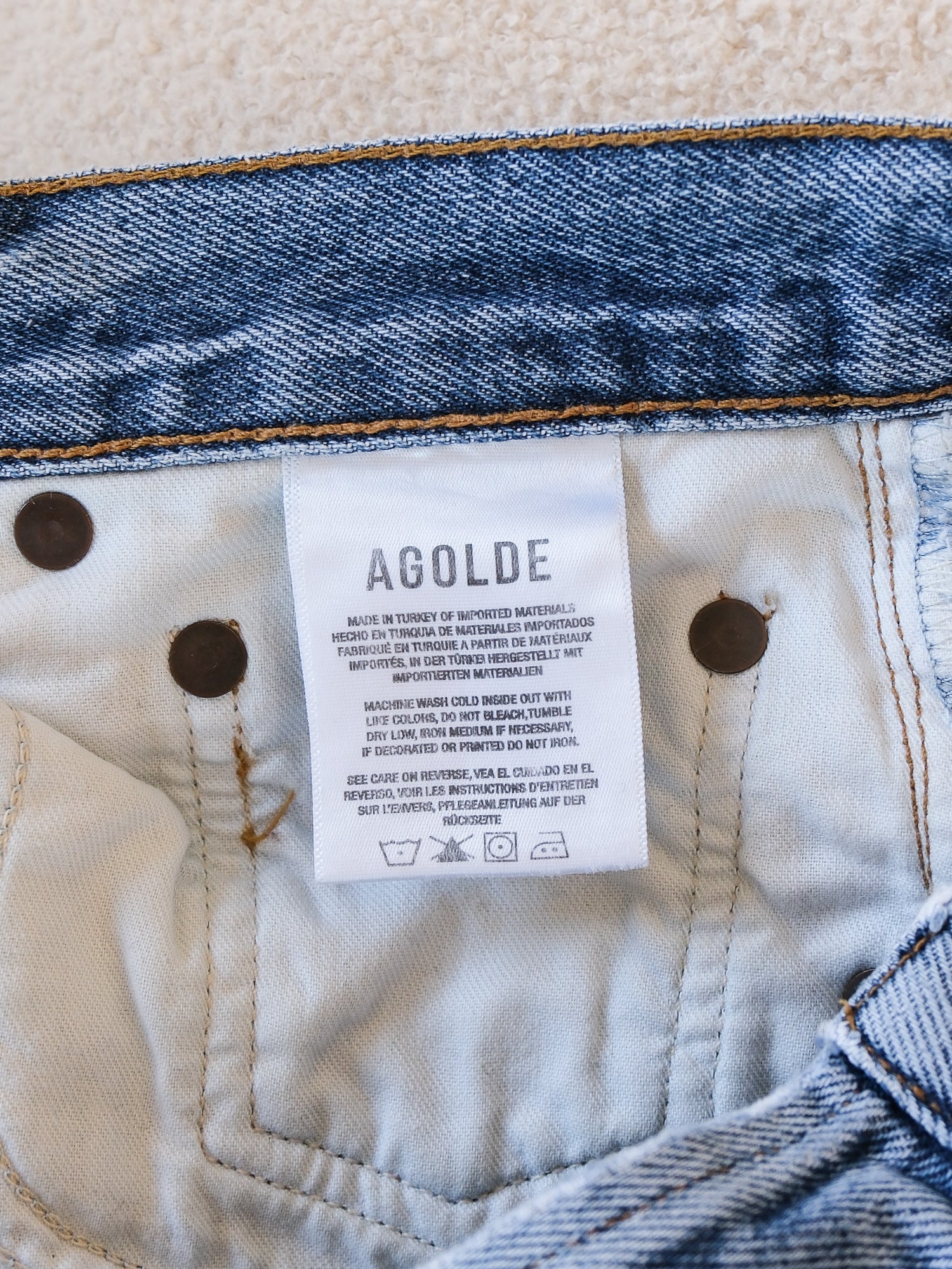 '90's Pinch Waist' High Rise Straight Jeans, Size 24 | AU 6