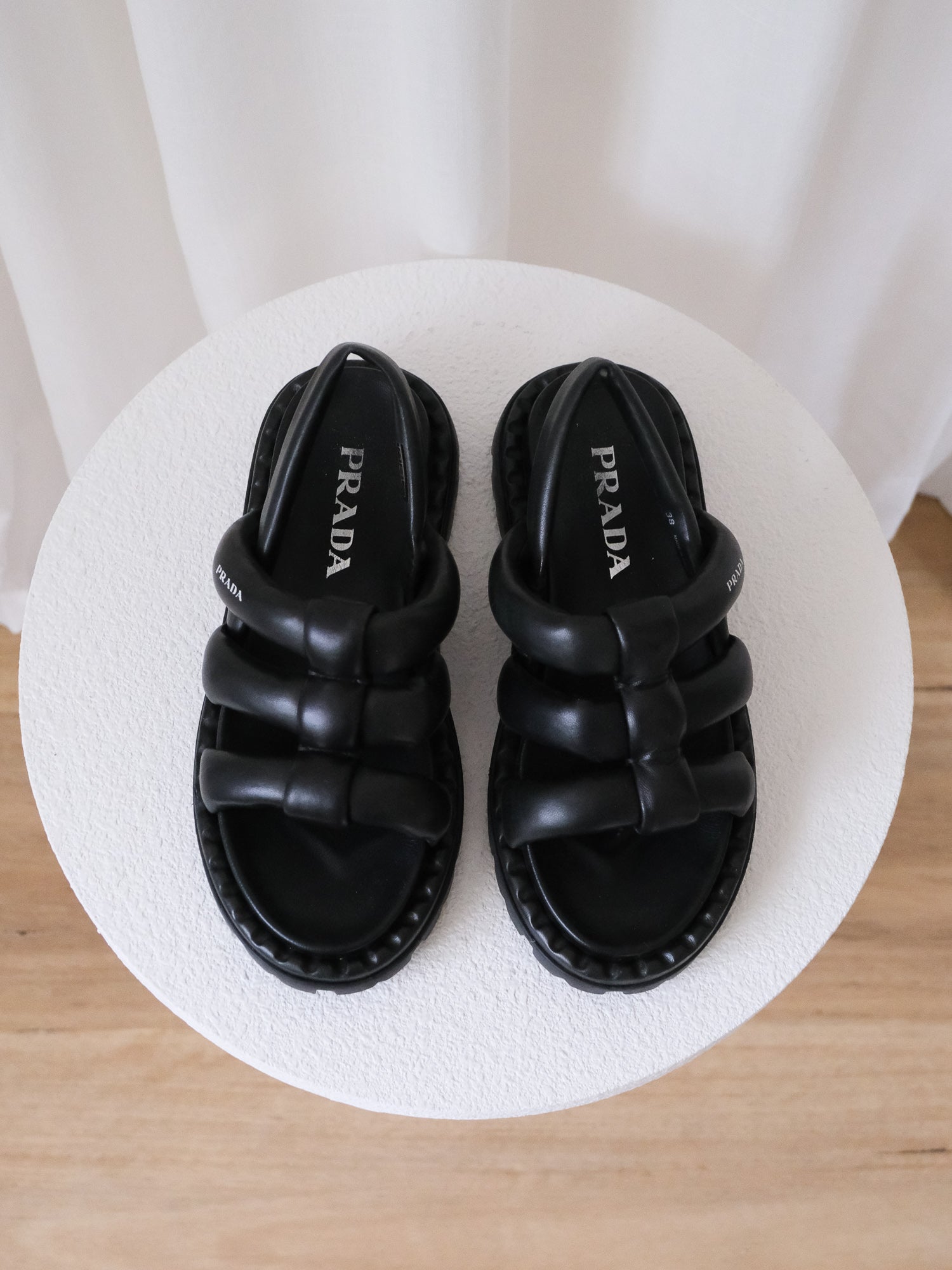 'Blow' Padded Nappa Slingback Sandals, Size IT 38