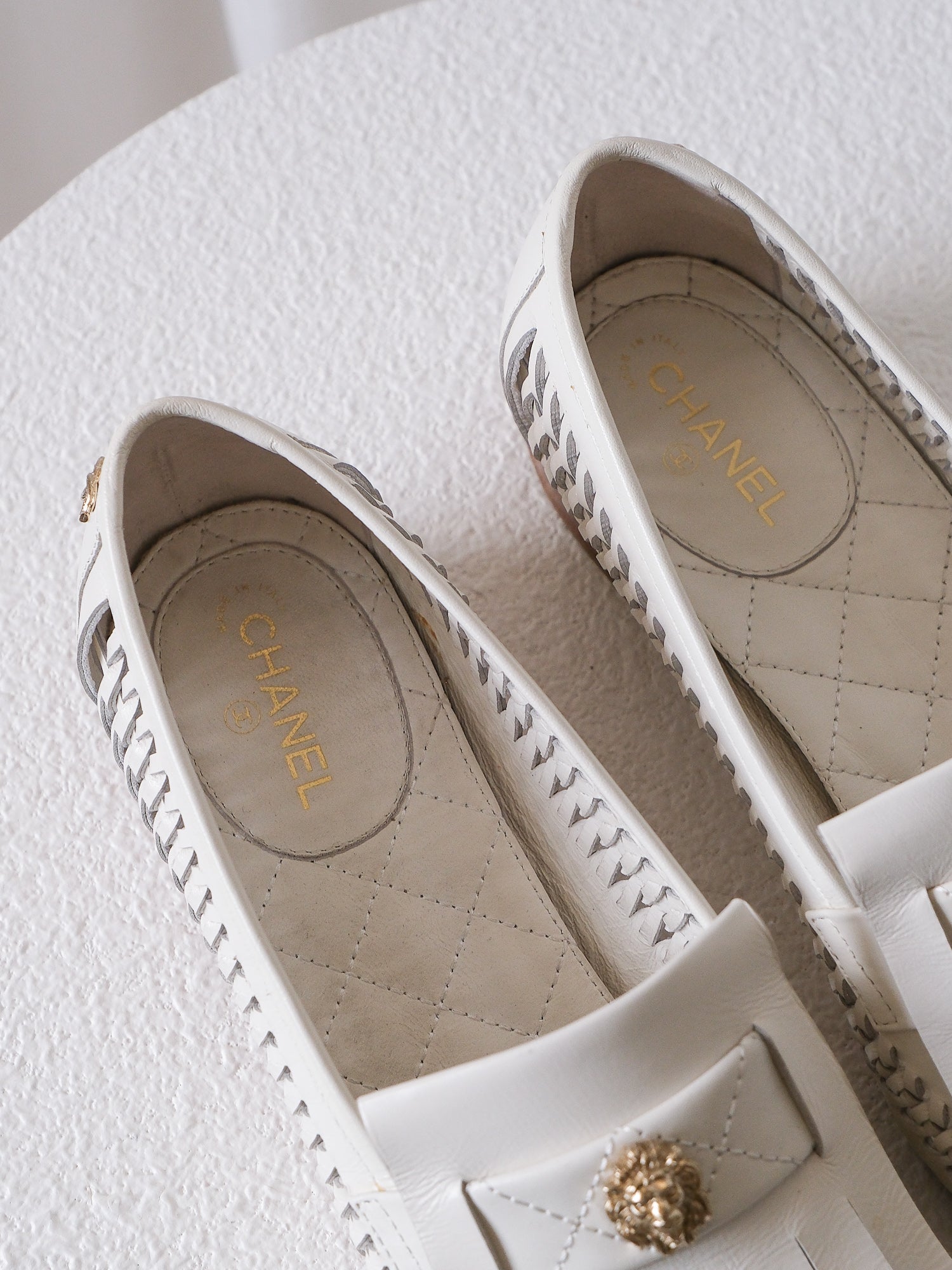 'Leo Lion' Cruise 2018 Woven Leather Loafers, Size 37C
