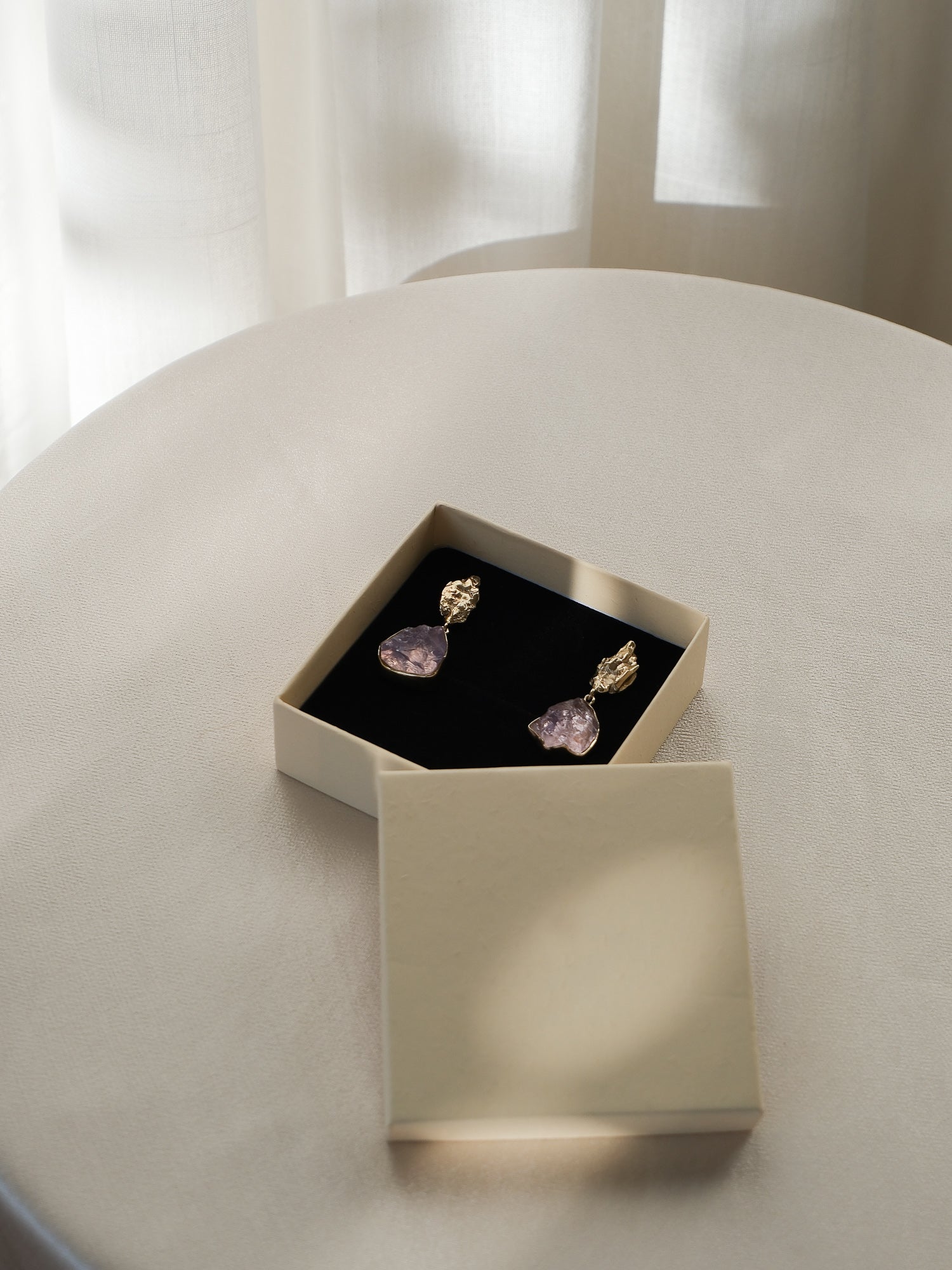 'The Holy Mountain' 18K Gold Plated Quartz Earrings